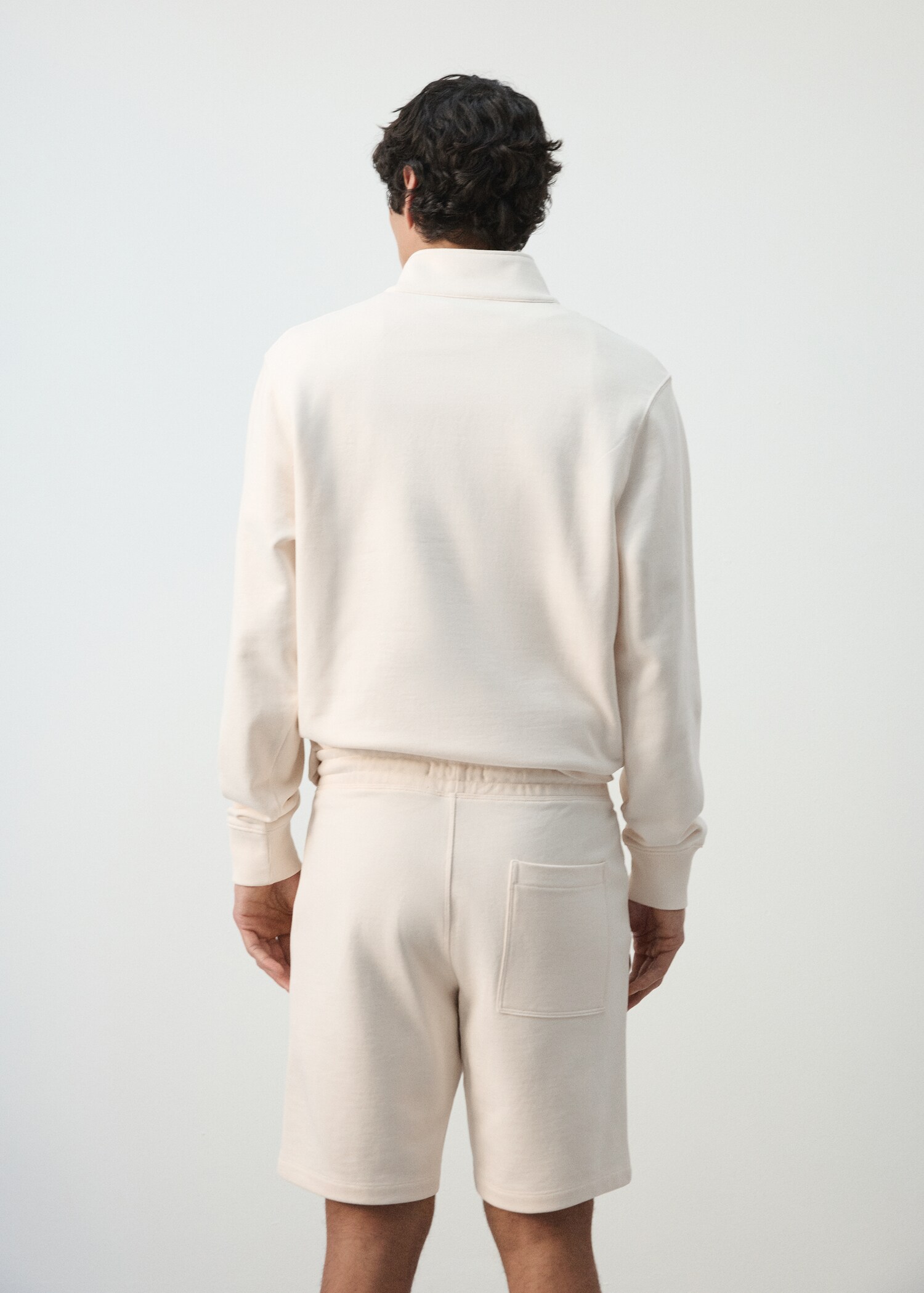 100% cotton zip-neck sweatshirt - Reverse of the article