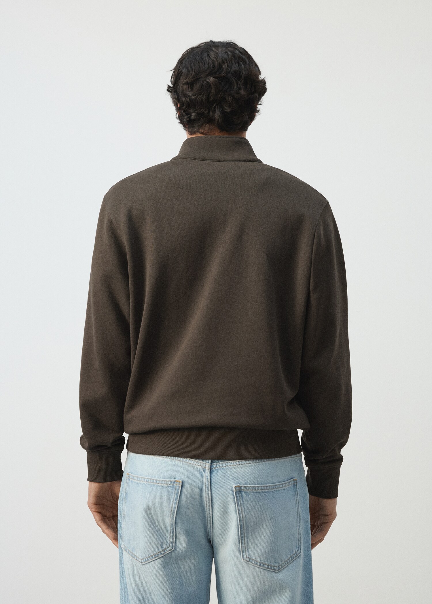 100% cotton zip-neck sweatshirt - Reverse of the article