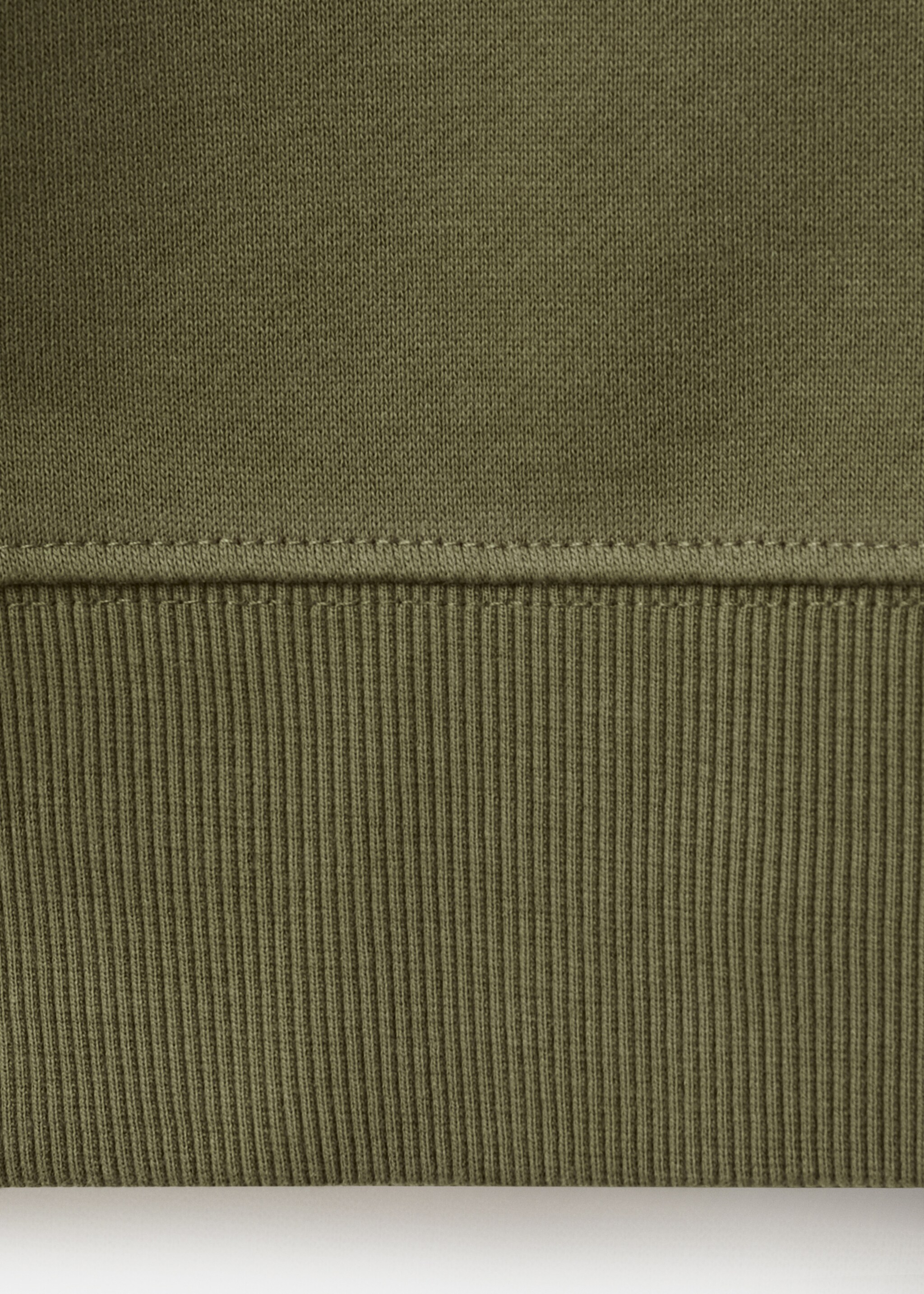 Sweat 100 % coton col à zip - Détail de l'article 0, Vert foncé. Ref: 27014433-00.