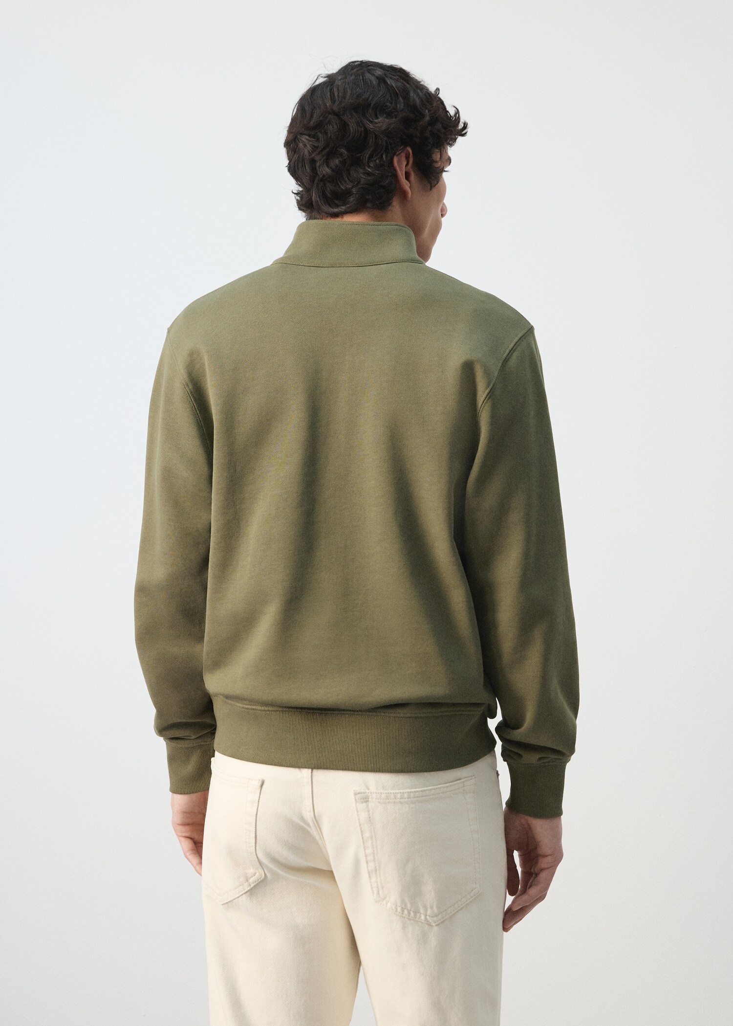 100% cotton zip-neck sweatshirt - Reverse of the article