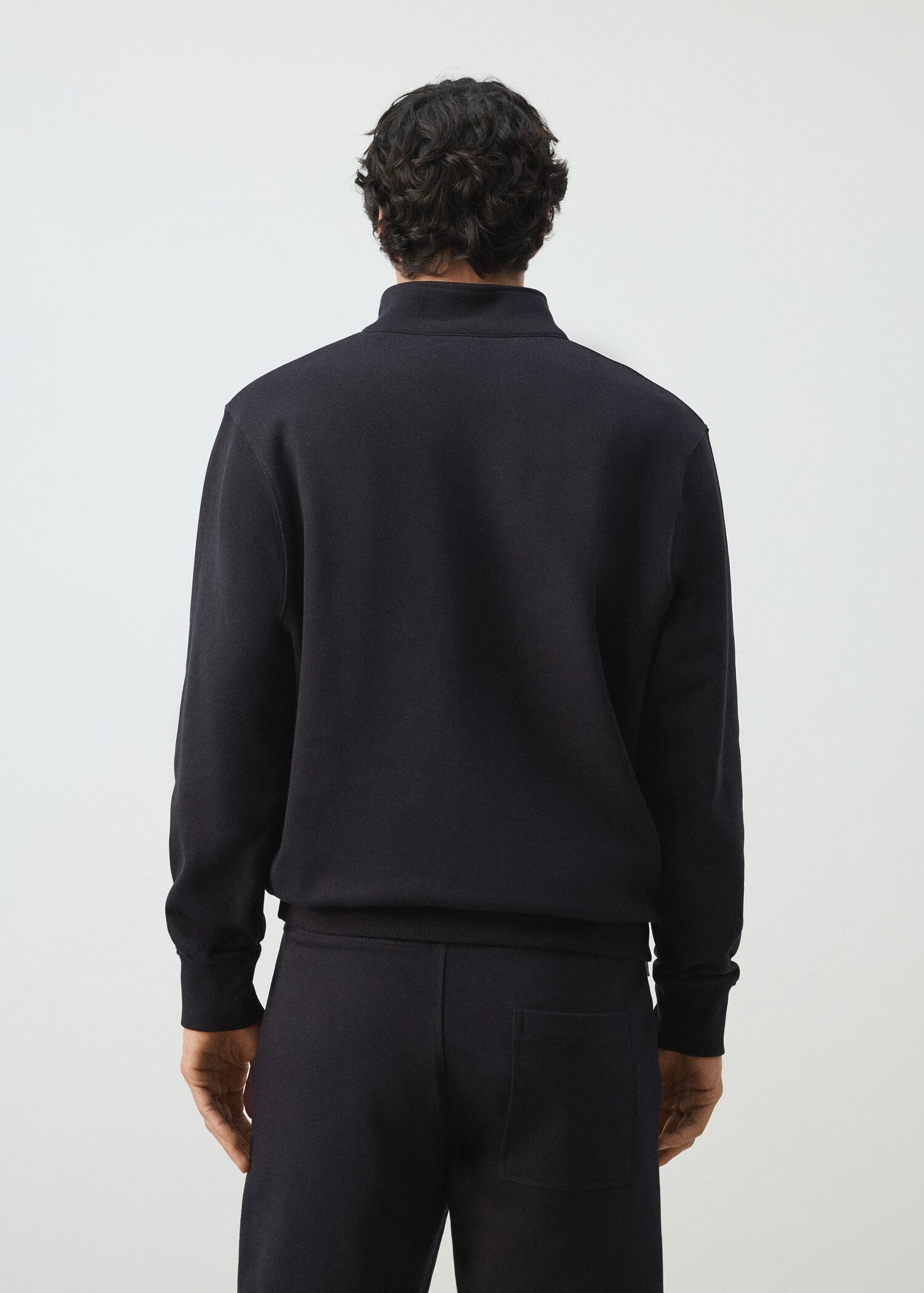 100% cotton zip-neck sweatshirt - Reverse of the article