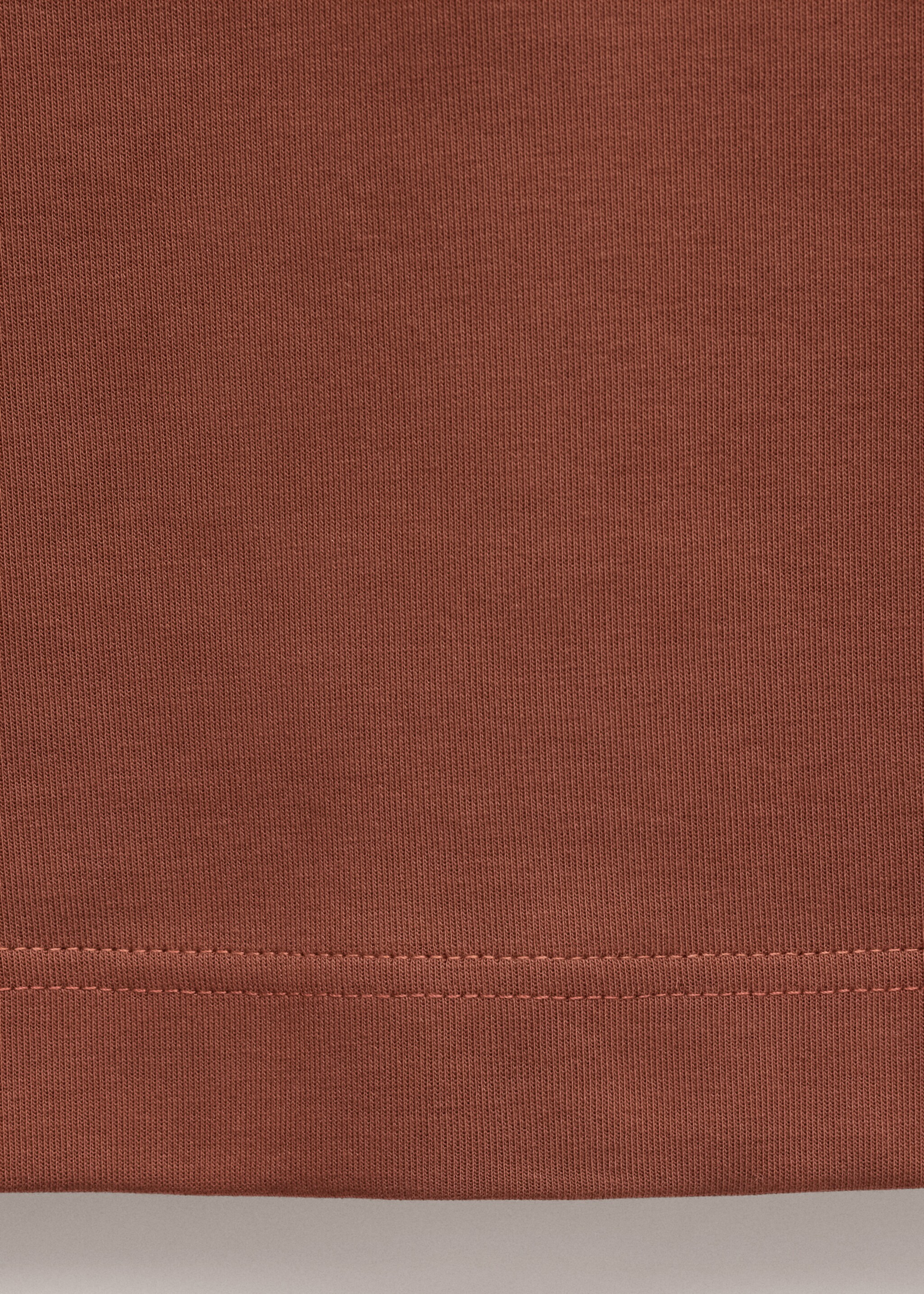 Short-sleeved cotton t-shirt - Details of the article 0, Russet. Ref: 27014442-00.