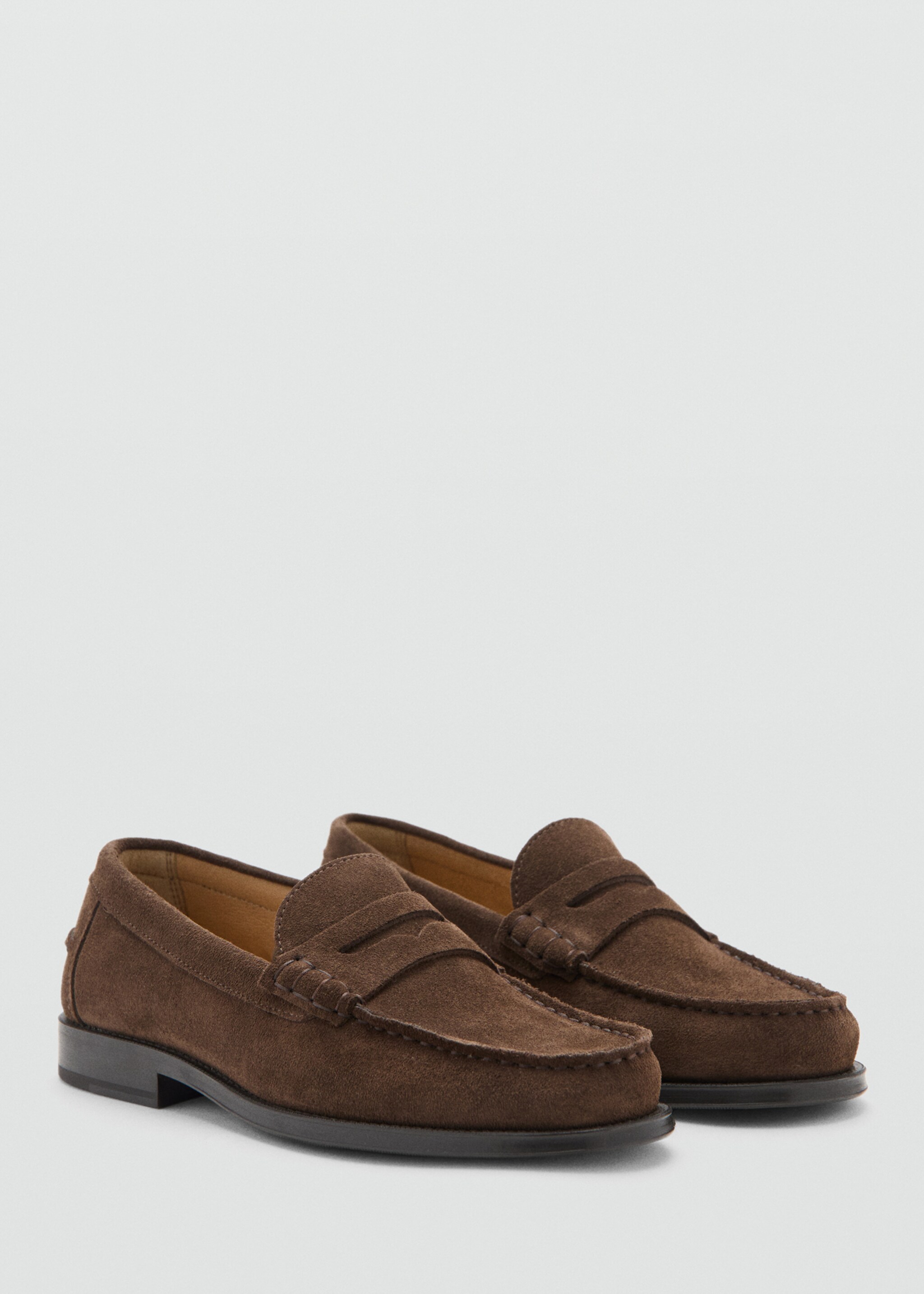 Split leather moccasin - Medium plane, Brown. Ref: 27014444-00.