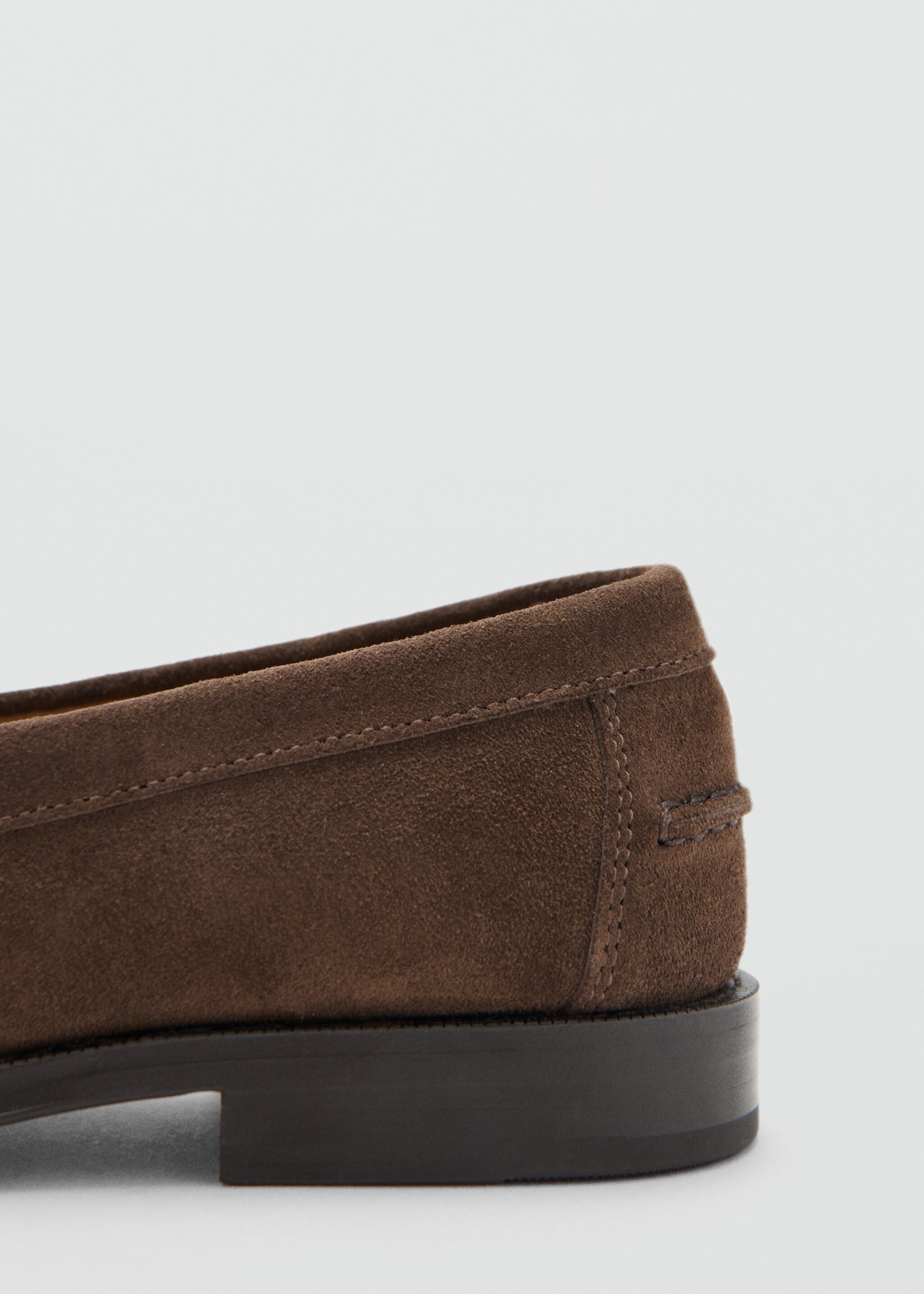 Split leather moccasin - Details of the article 1, Brown. Ref: 27014444-00.