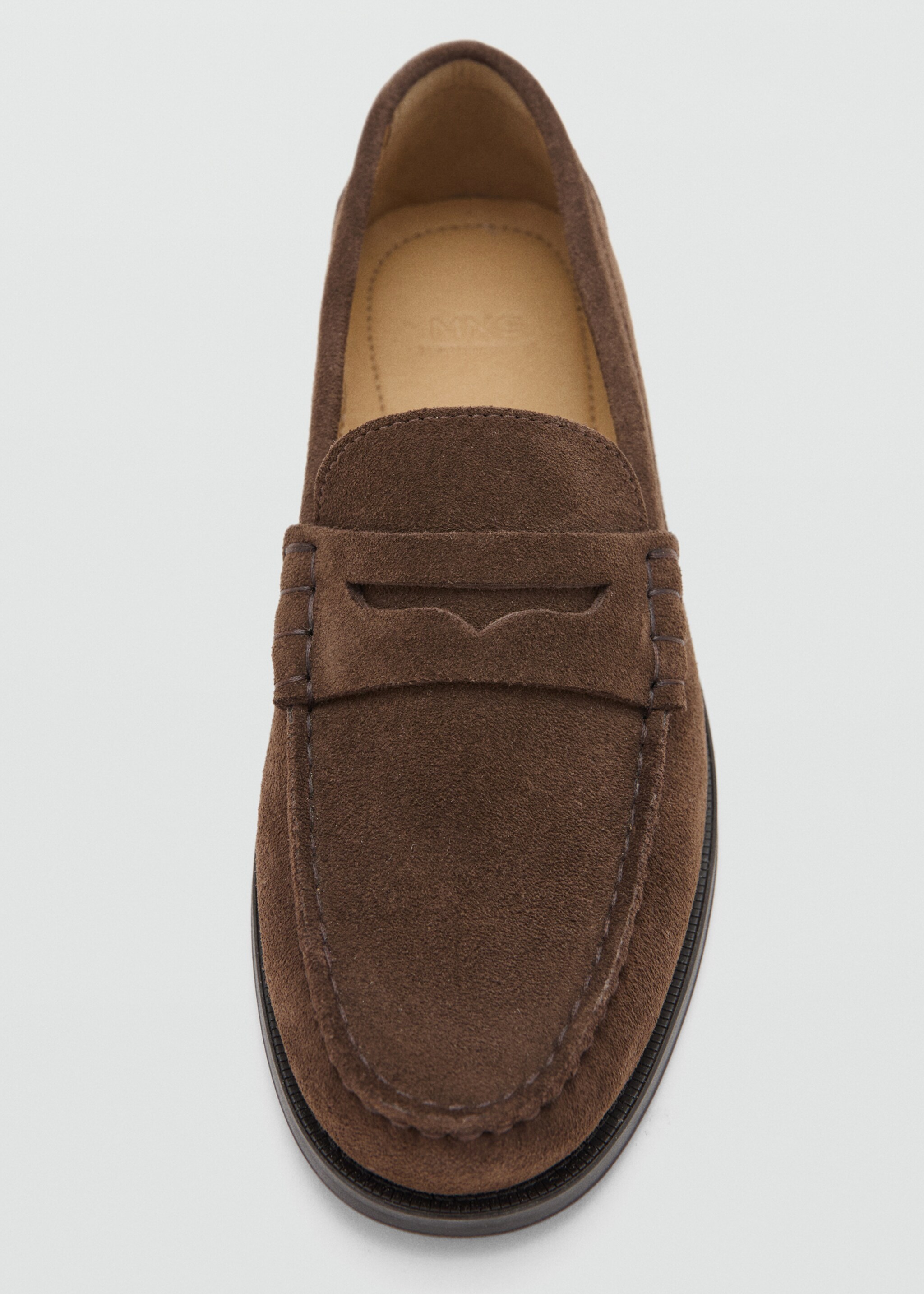Split leather moccasin - Details of the article 2, Brown. Ref: 27014444-00.
