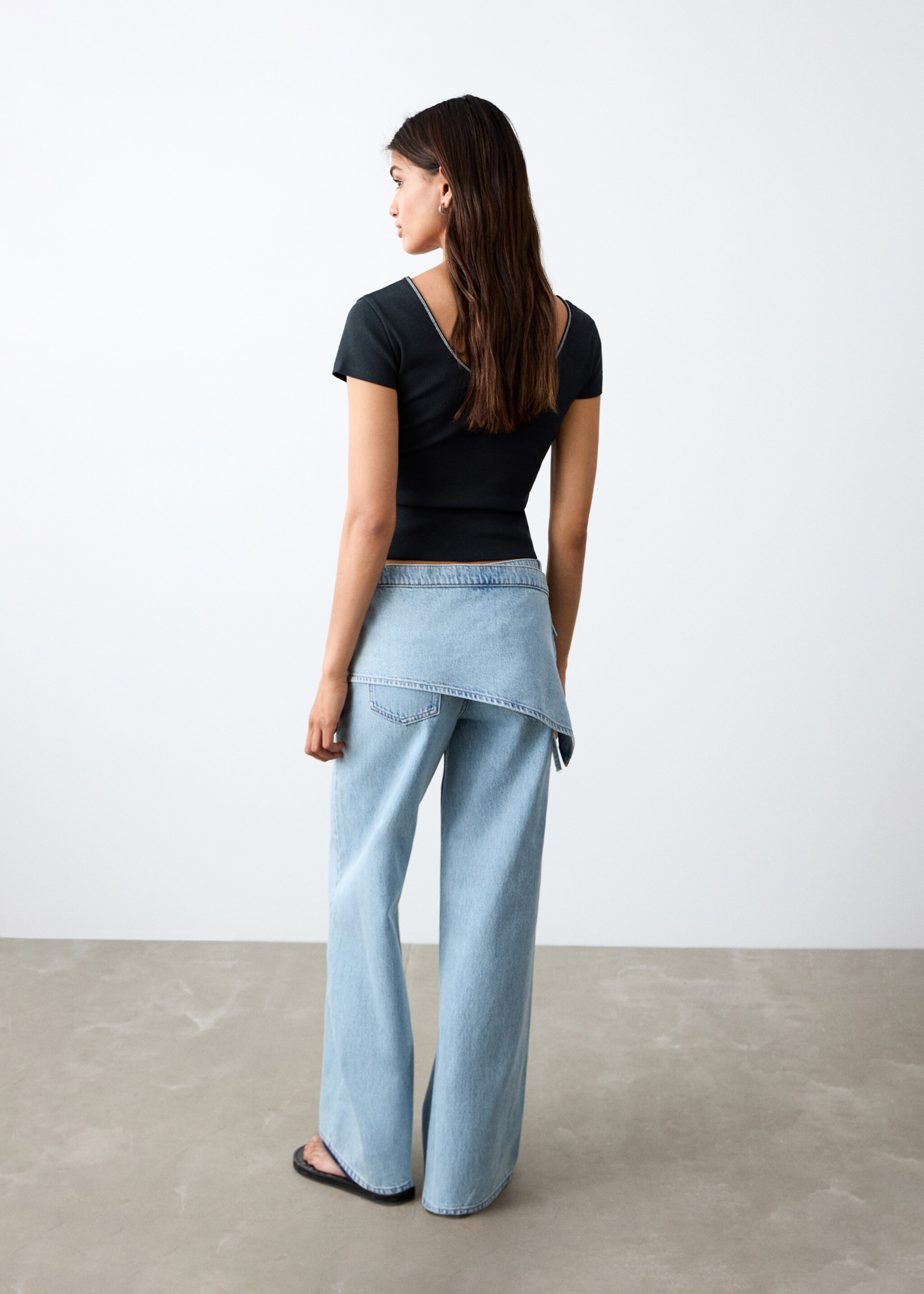 T-shirt détail couture - Verso de l’article, Bleu marine. Ref: 27014447-00.