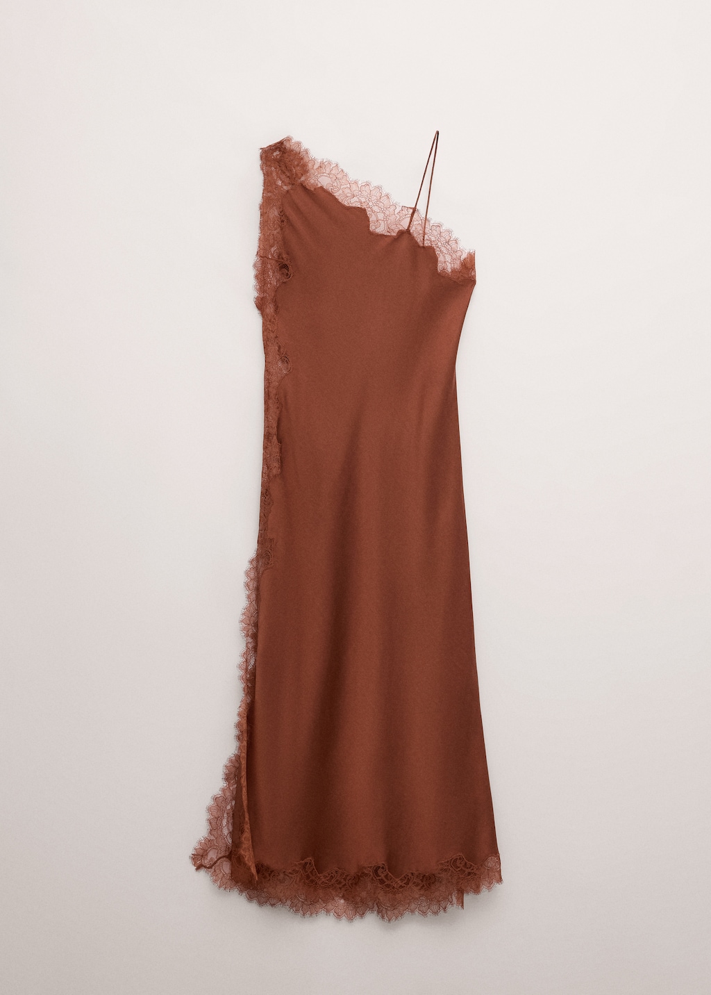 Asymmetrical satin lace dress - image 5