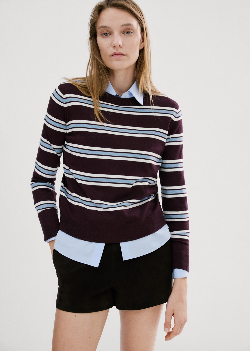 Mango Fine knit striped jersey
