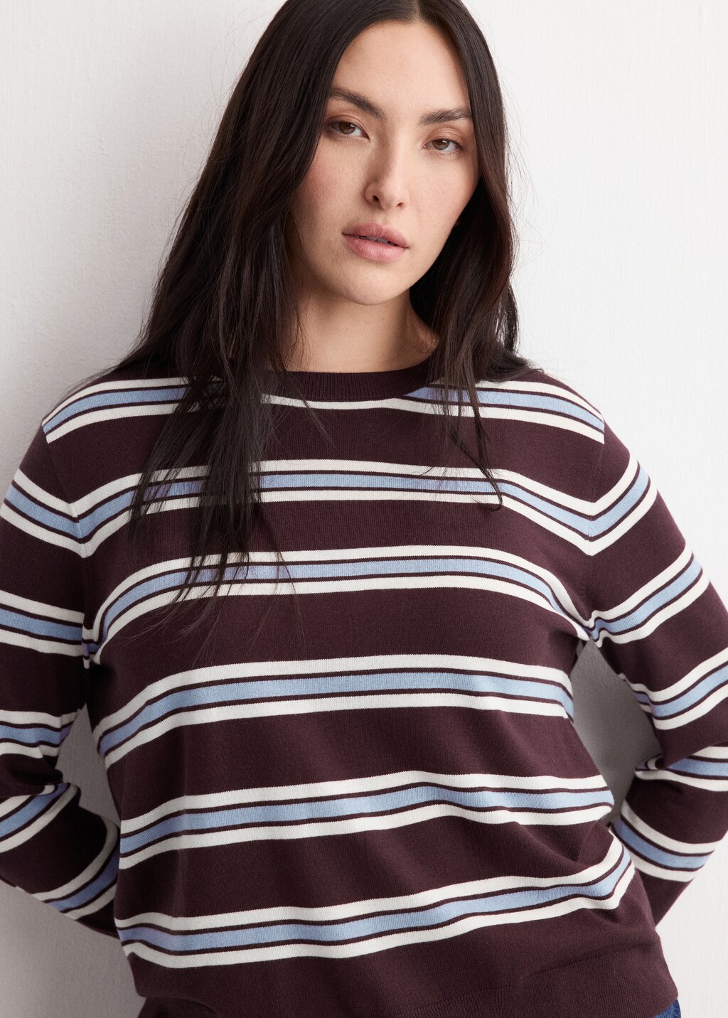 Mango Fine knit striped jersey