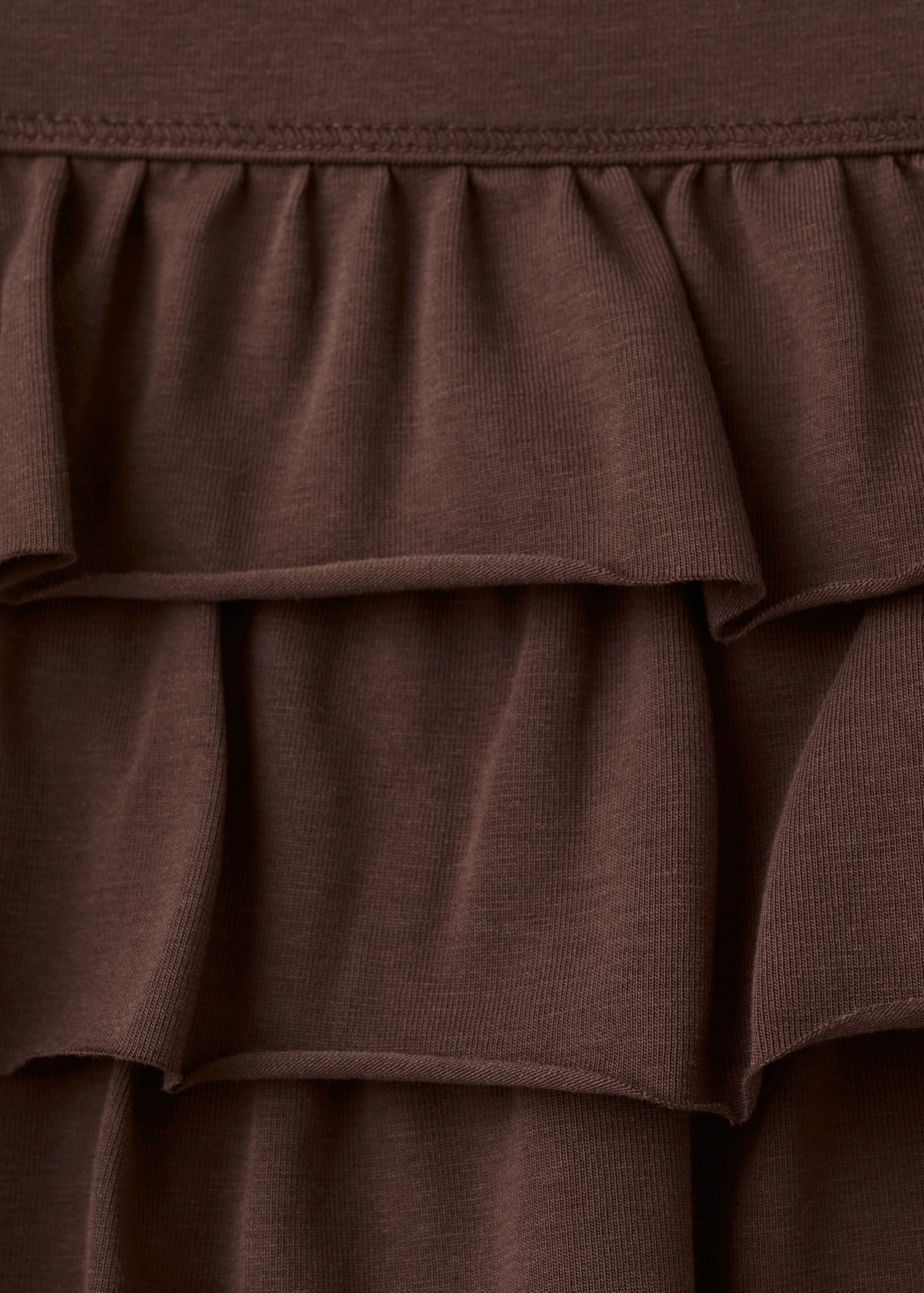 Jupe courte à volants - Détail de l'article 8, Marron. Ref: 27014780-00.