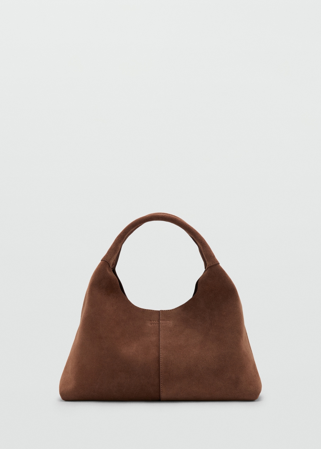 Suede shoulder bag with stitching - image 2