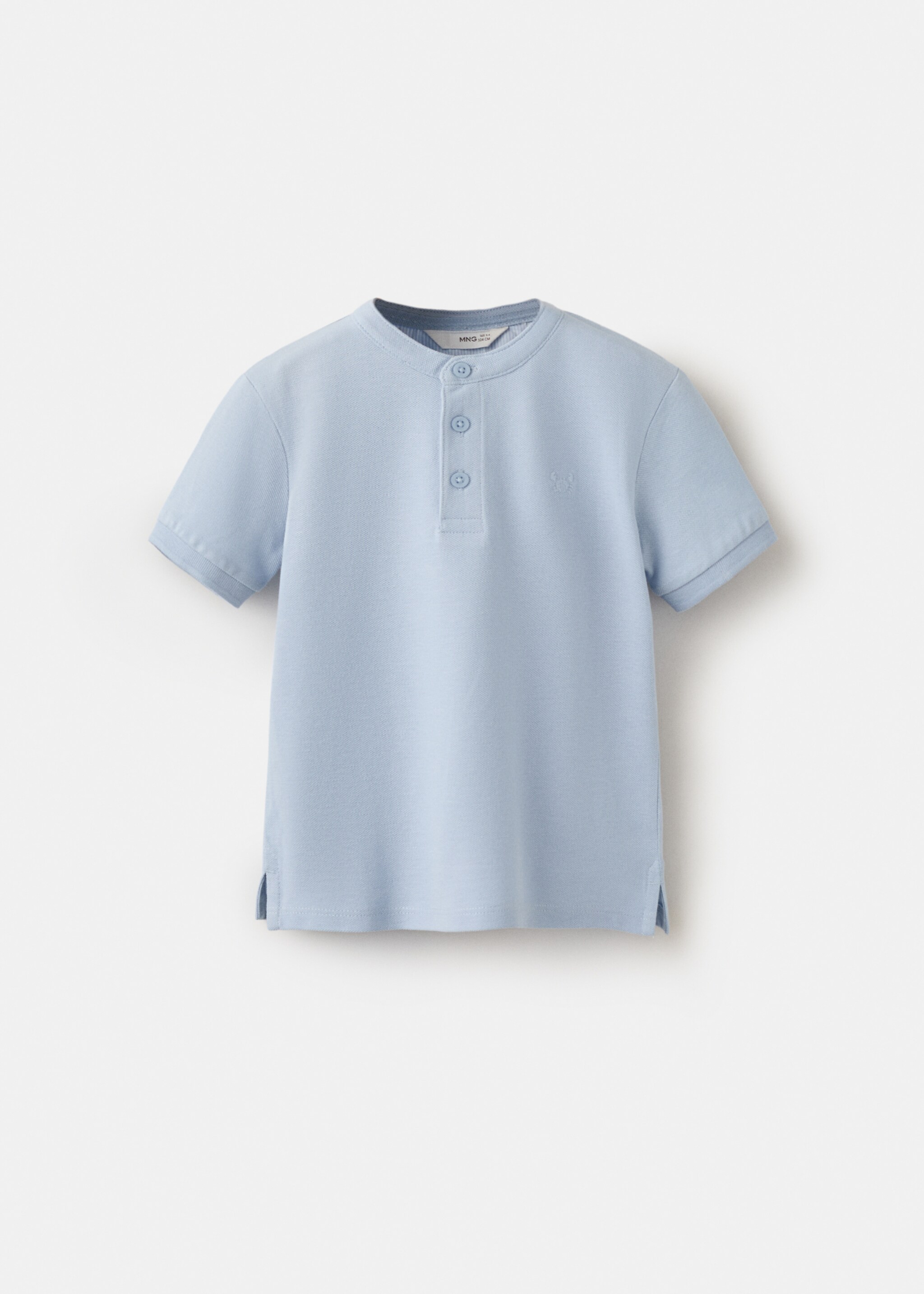 Polo de algodão com detalhe bordado - Artigo sem modelo, Azul-celeste. Ref: 27015145-00.