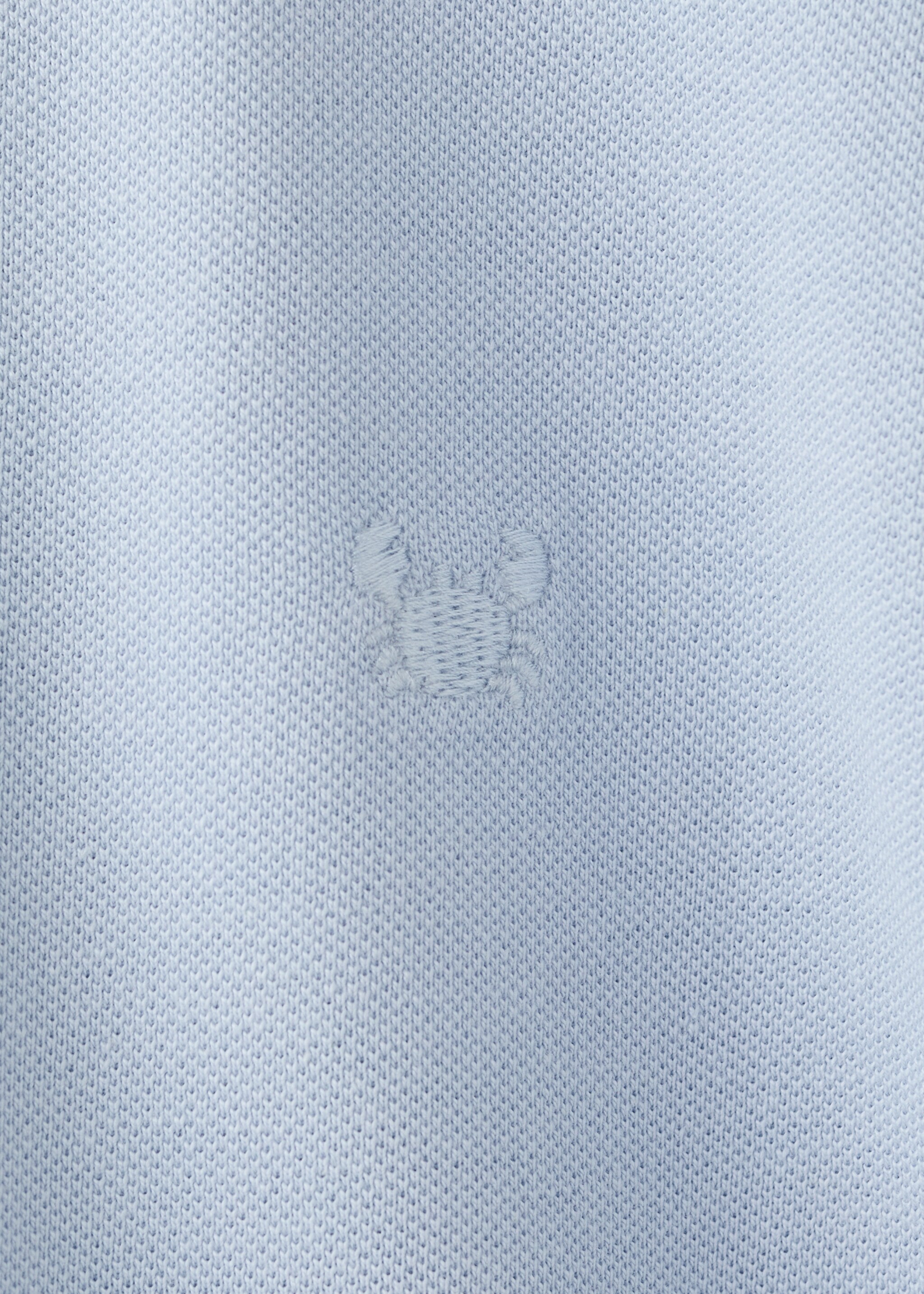 Polo de algodão com detalhe bordado - Pormenor do artigo 0, Azul-celeste. Ref: 27015145-00.