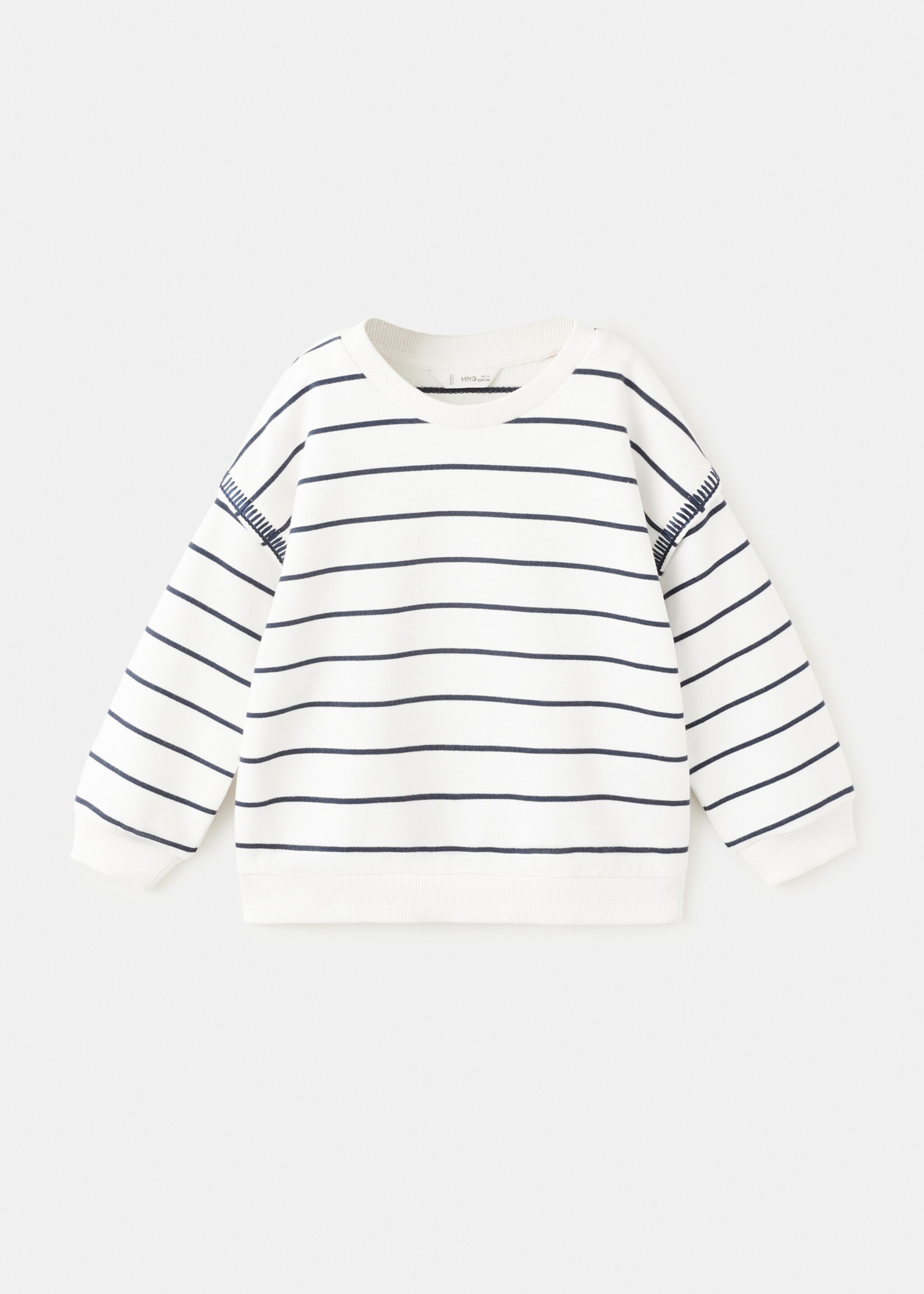 Світшот з бавовни в смужку - Товар без моделі, Брудно-білий. Ref: 27015148-00.