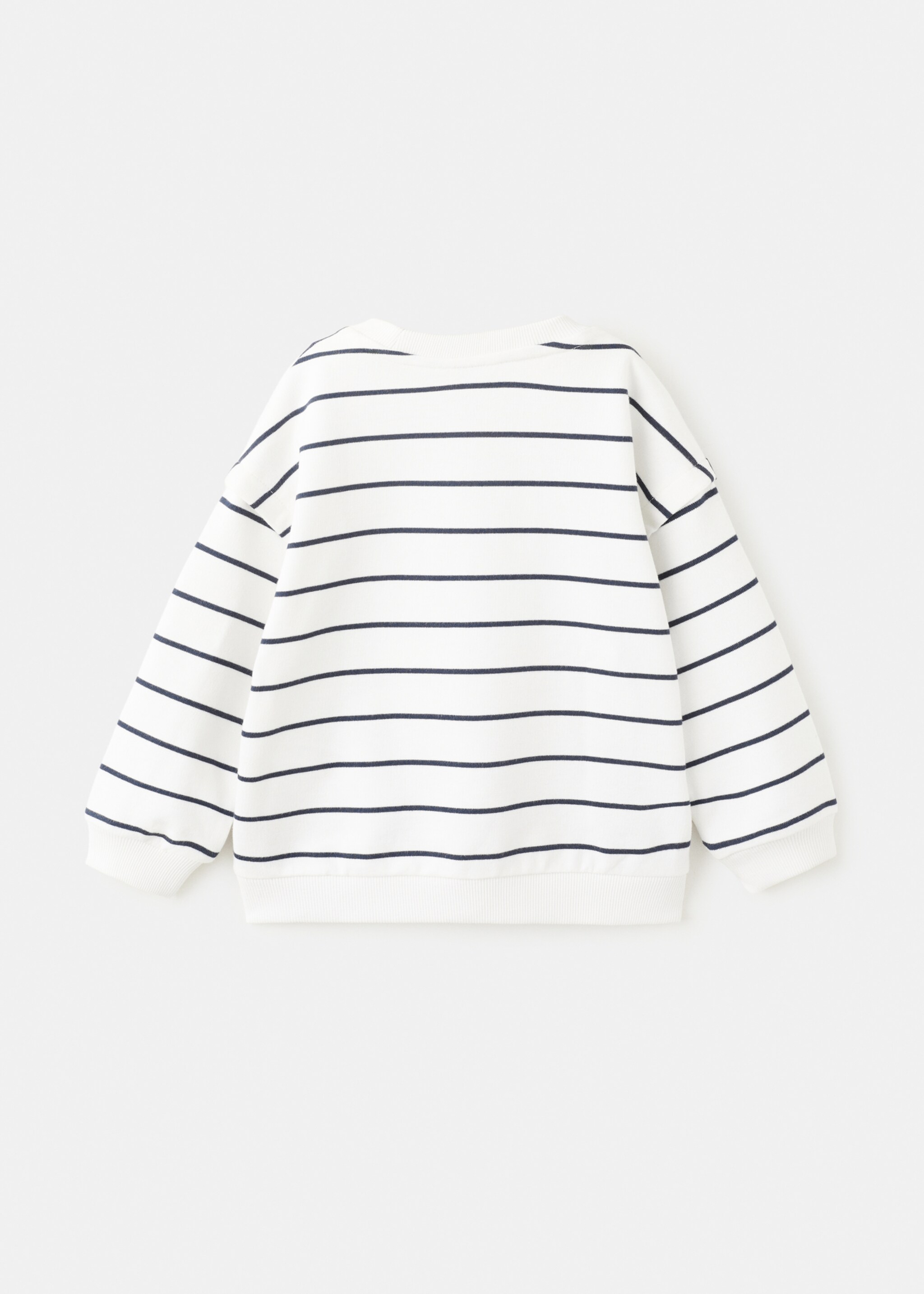 Світшот з бавовни в смужку - Зворотна сторона товару, Брудно-білий. Ref: 27015148-00.