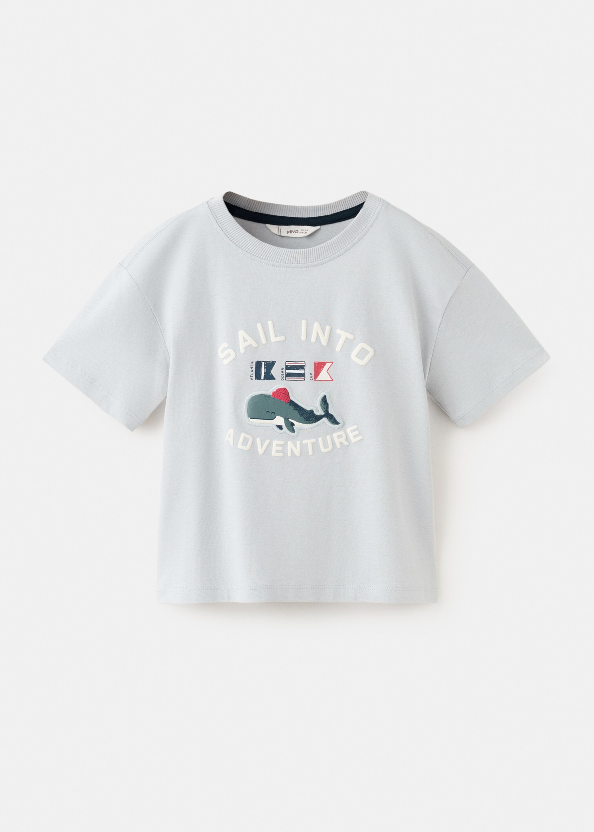 تي شيرت مطبوع من القطن - منتج دون نموذج, أزرق سماوي. Ref: 27015152-00.