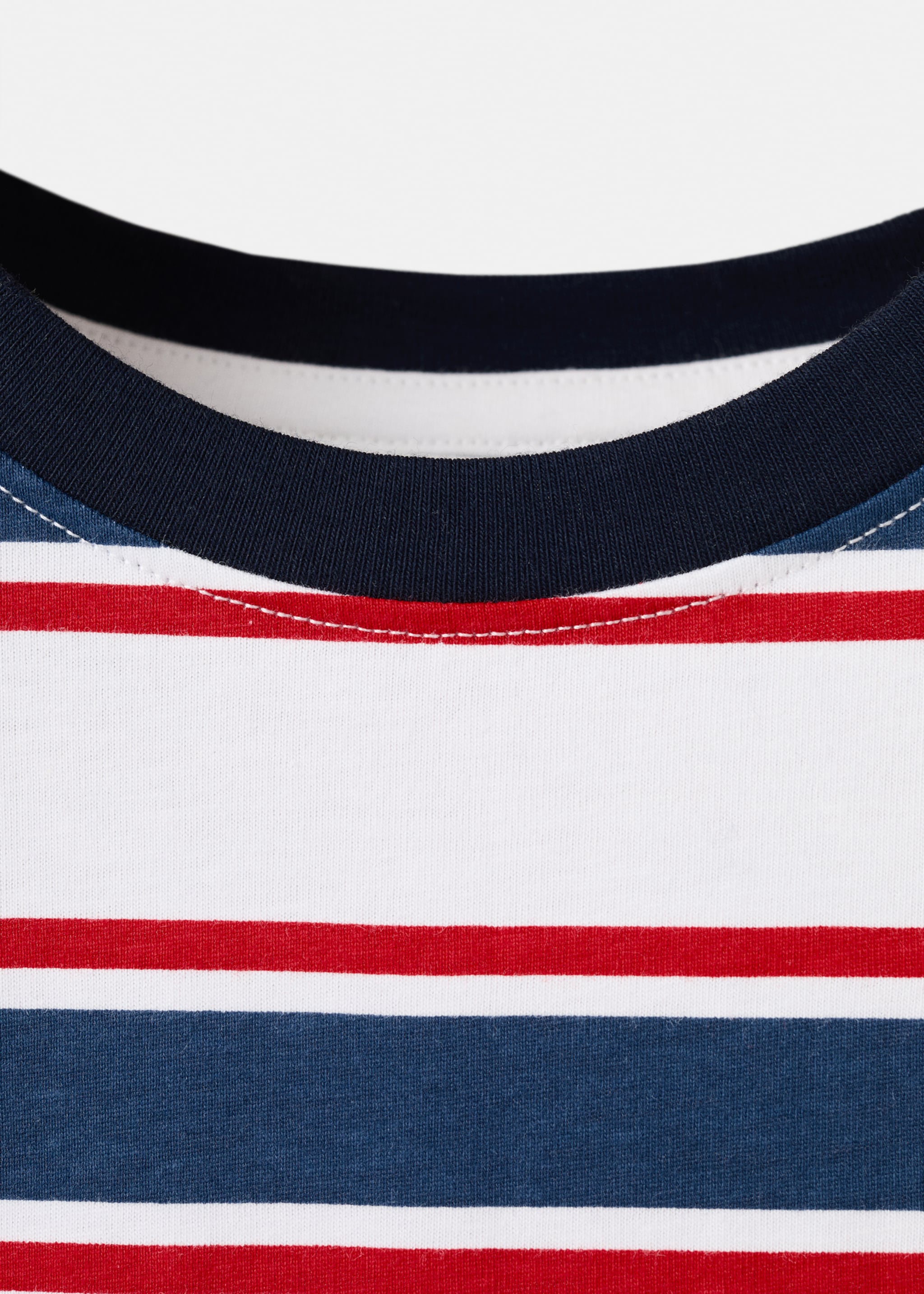 T-shirt coton à rayures - Détail de l'article 8, Rouge. Ref: 27015156-00.