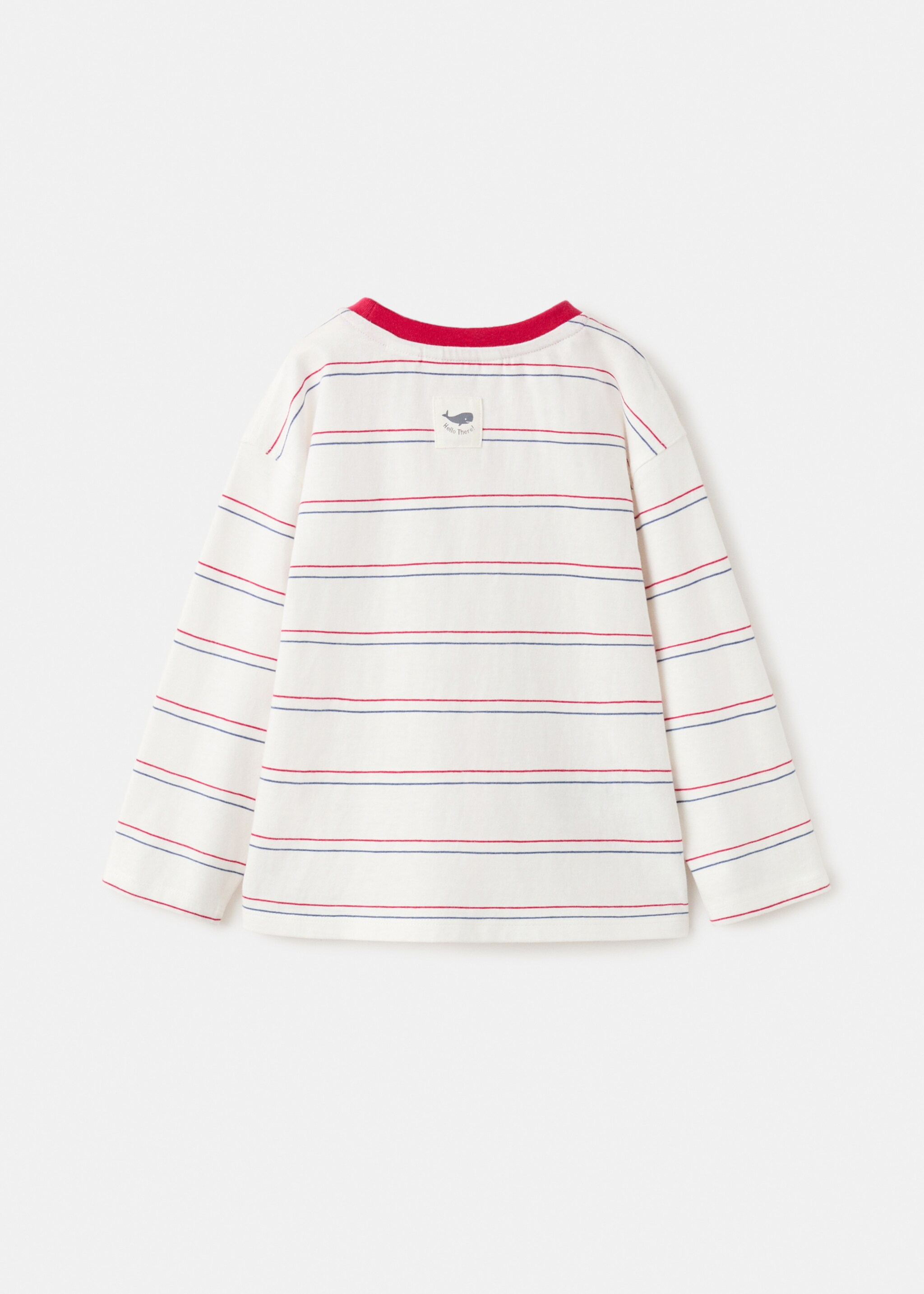 Camiseta algodón rayas - Reverso del artículo, Rojo. Ref: 27015157-00.