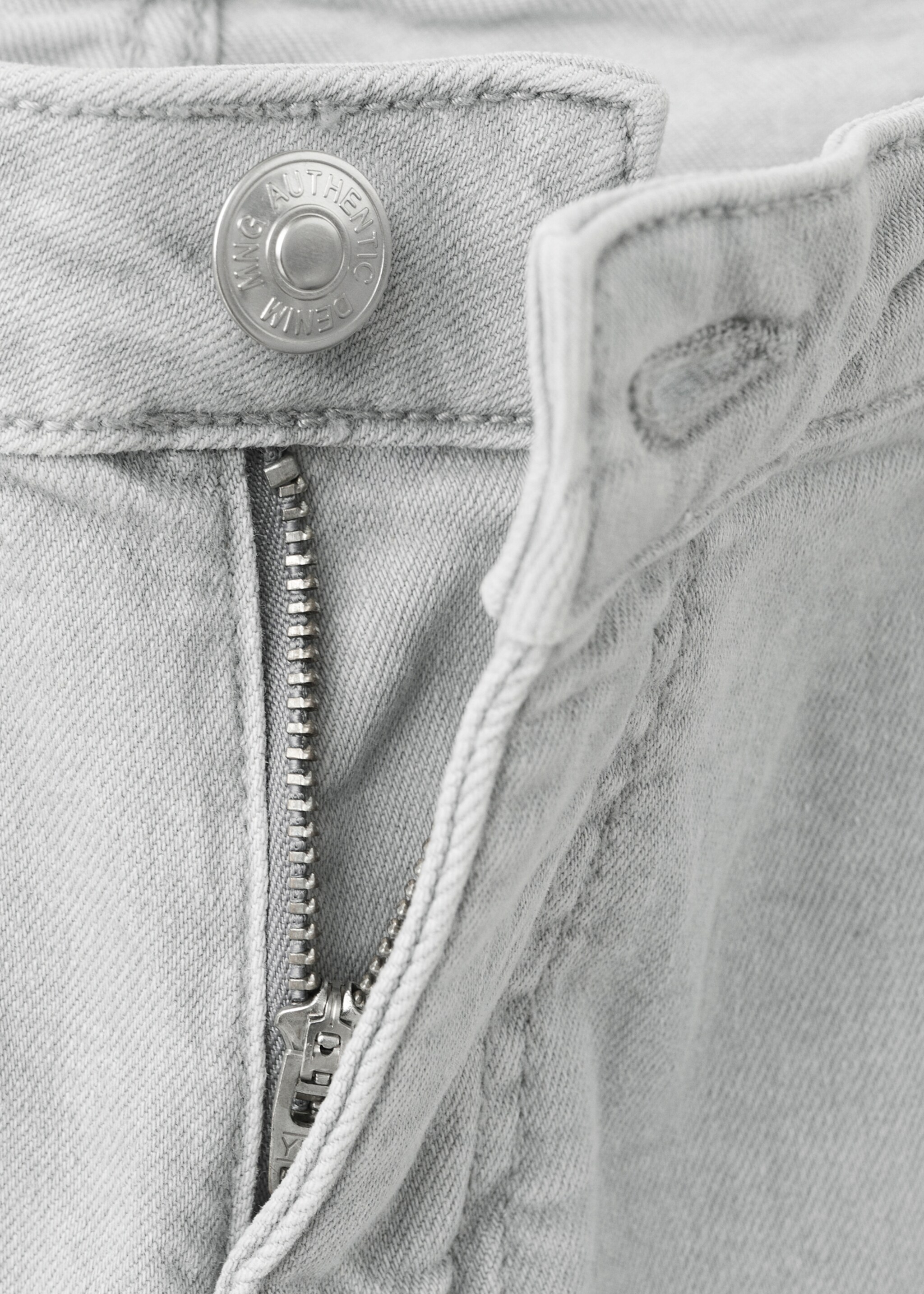 Wide leg stitched jeans - Details of the article 8, Denim Grey. Ref: 27015159-00.