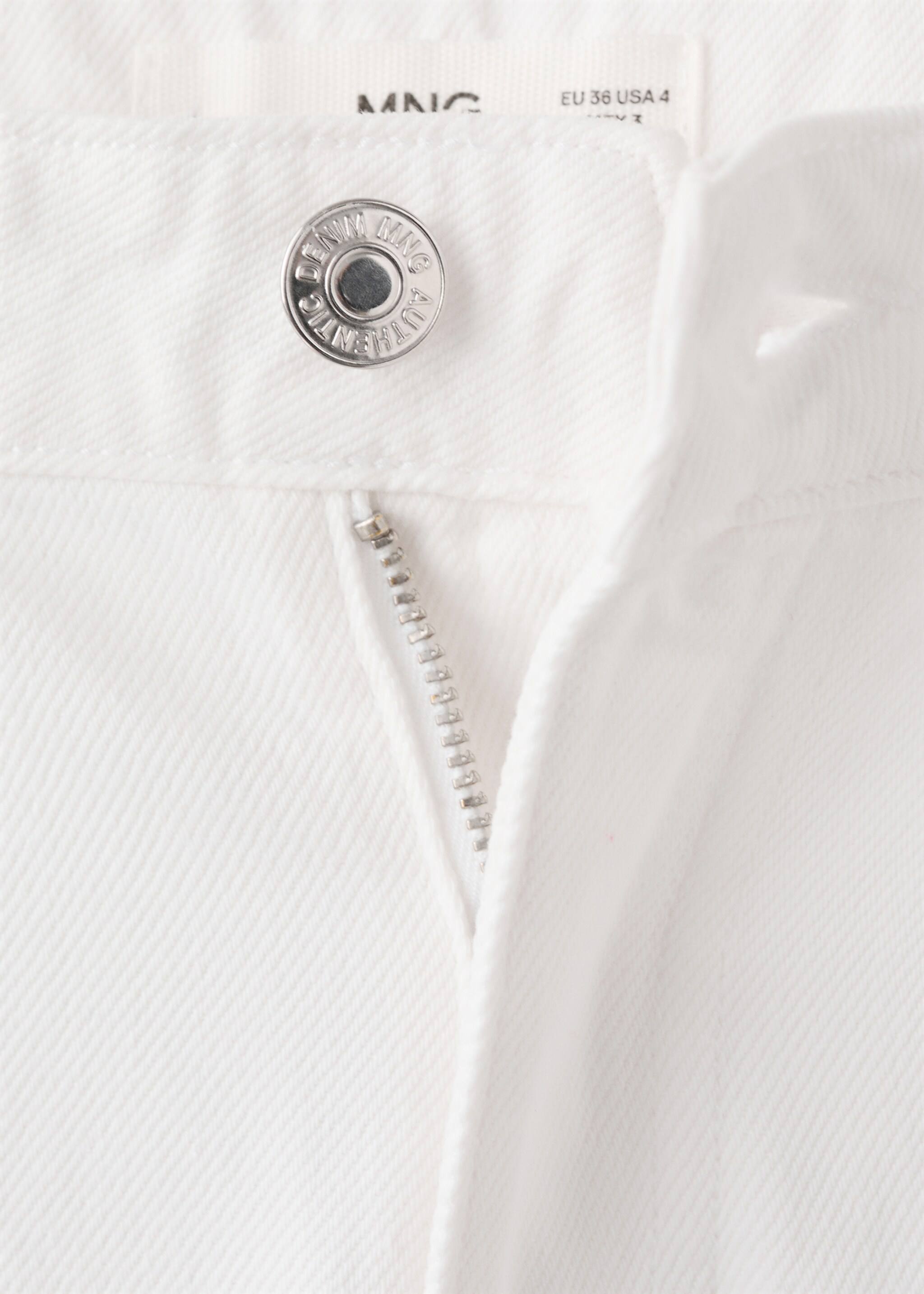 Jean wide leg detalle pañuelo - Detalle del artículo 8, Blanco roto. Ref: 27015160-00.