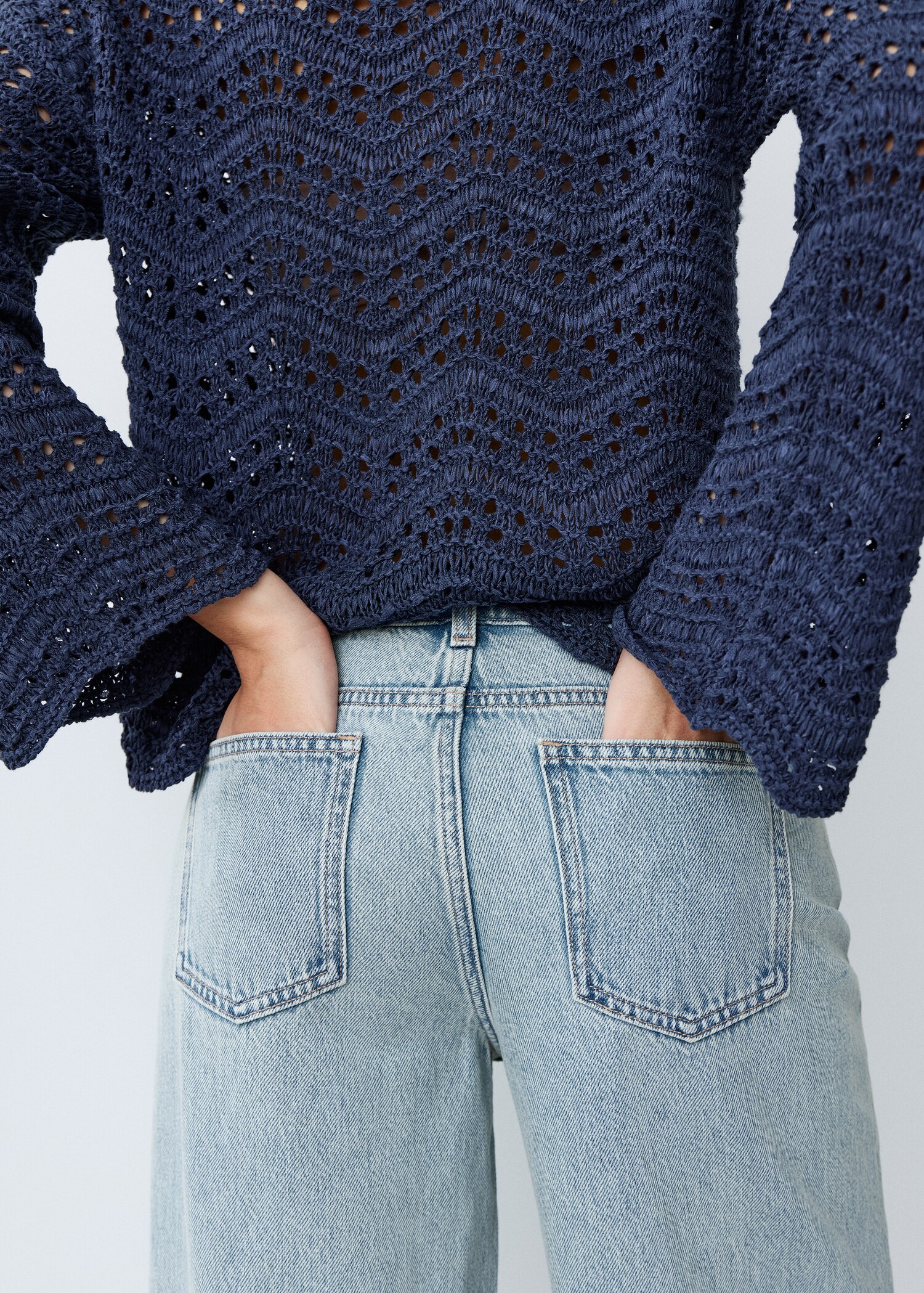 Jean wide leg removable scarf - Details of the article 6