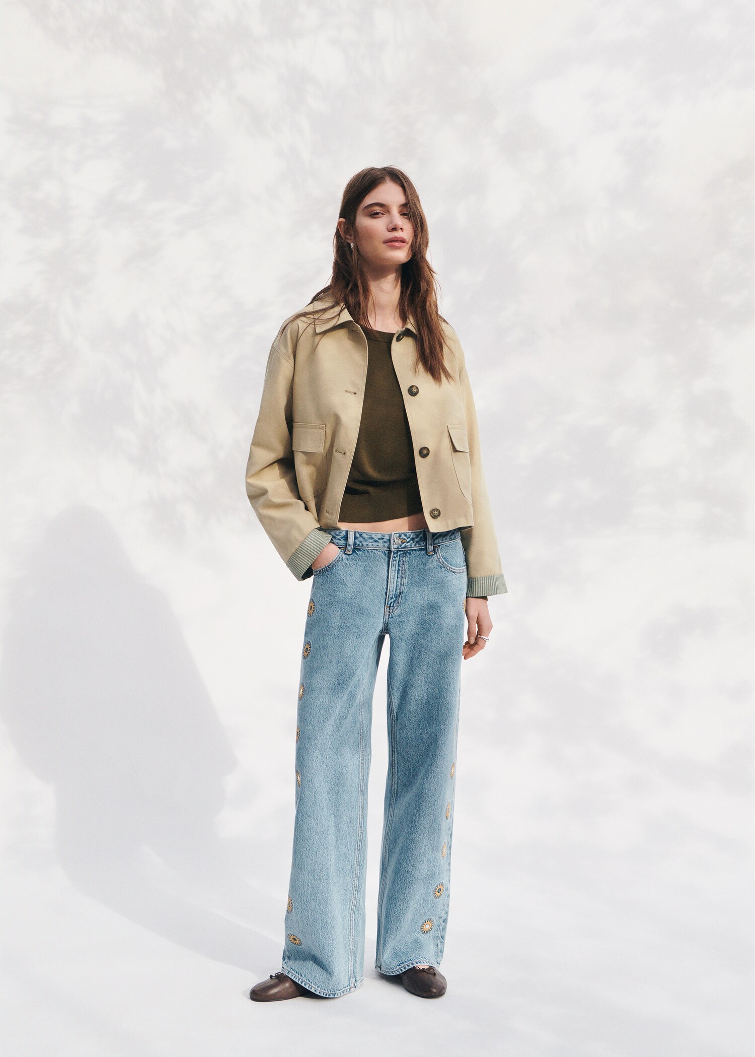 Прямые джинсы с вышивкой - Деталь изделия 5