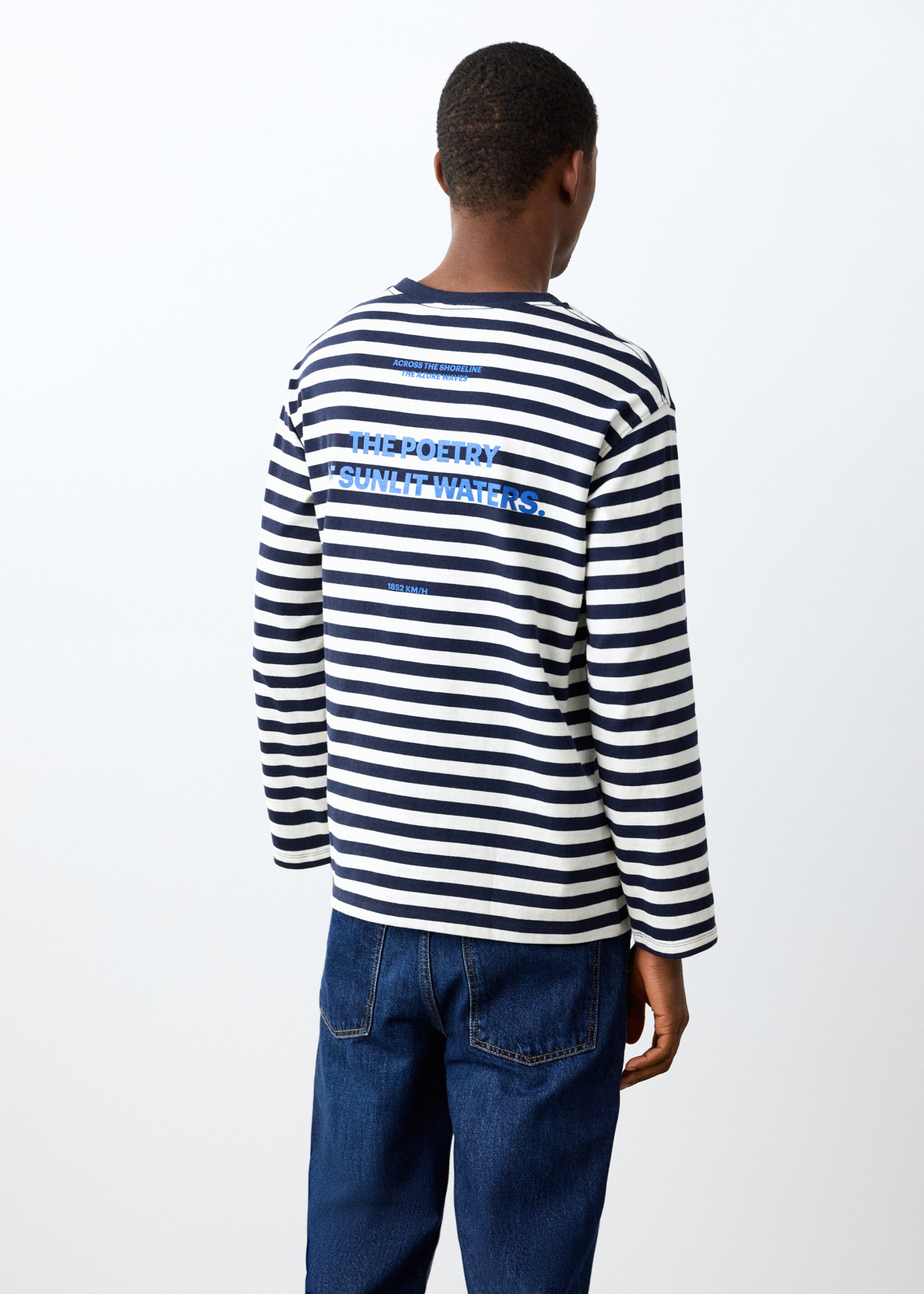 T-shirt azure - Reverse of the article, Navy. Ref: 27015164-00.