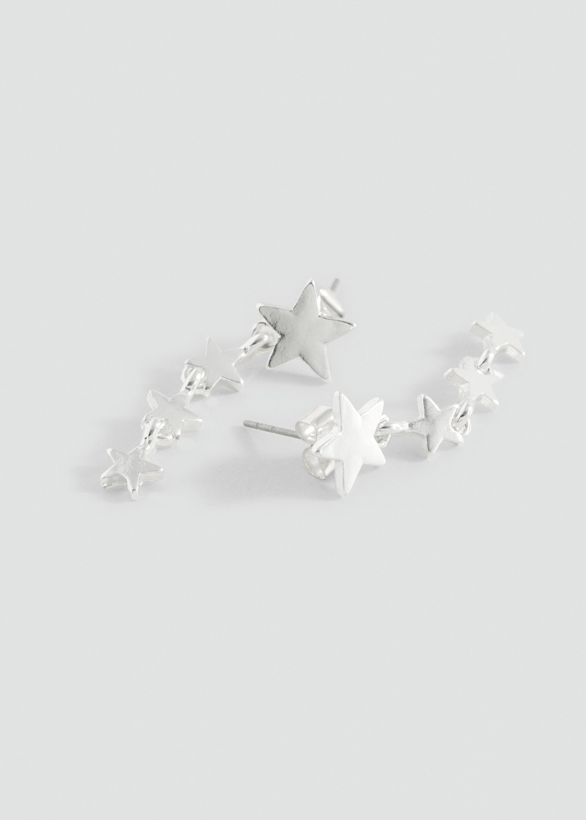 Long star earrings - Medium plane, Silver. Ref: 27015169-00.