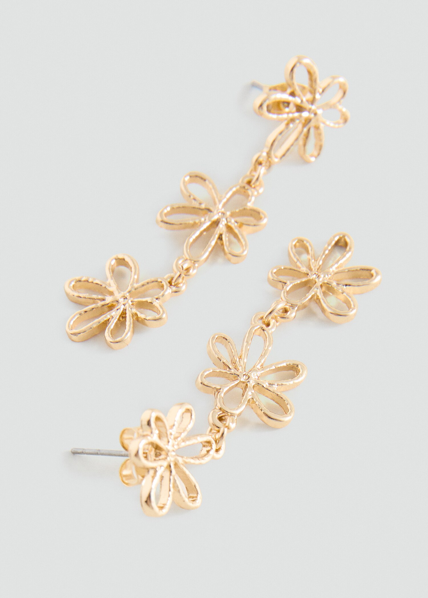 Long flower earrings - Medium plane