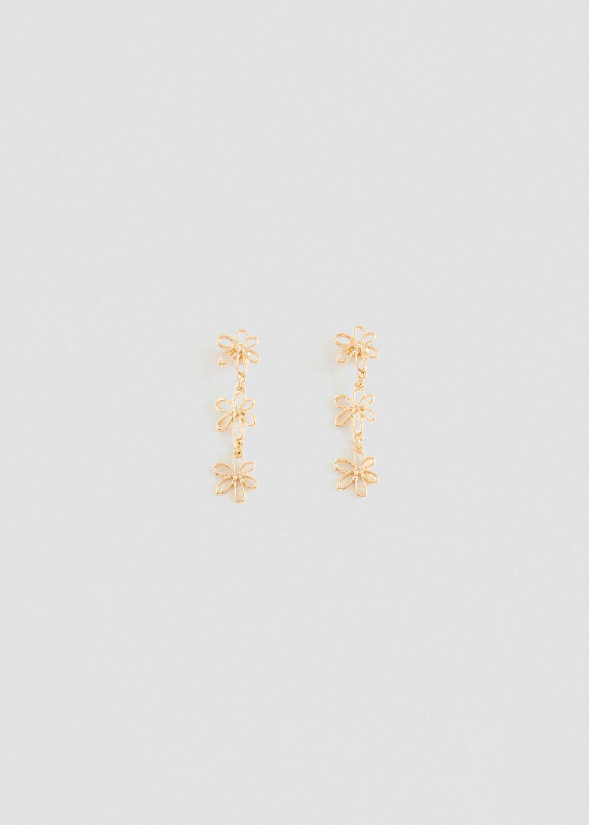 Long flower earrings - Article without model, Gold. Ref: 27015170-00.