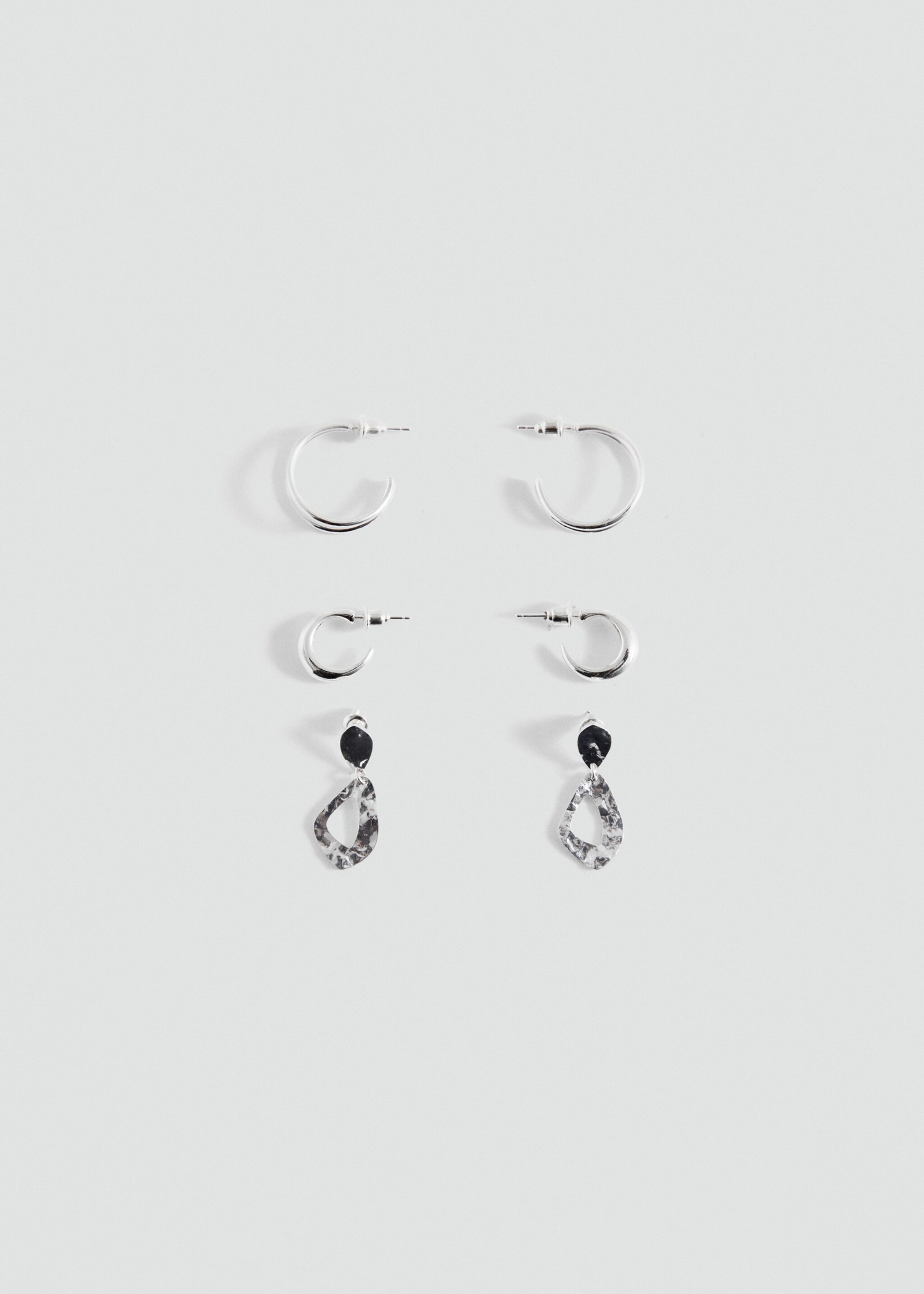 Pack of 3 combined earrings - Article without model, Silver. Ref: 27015176-00.