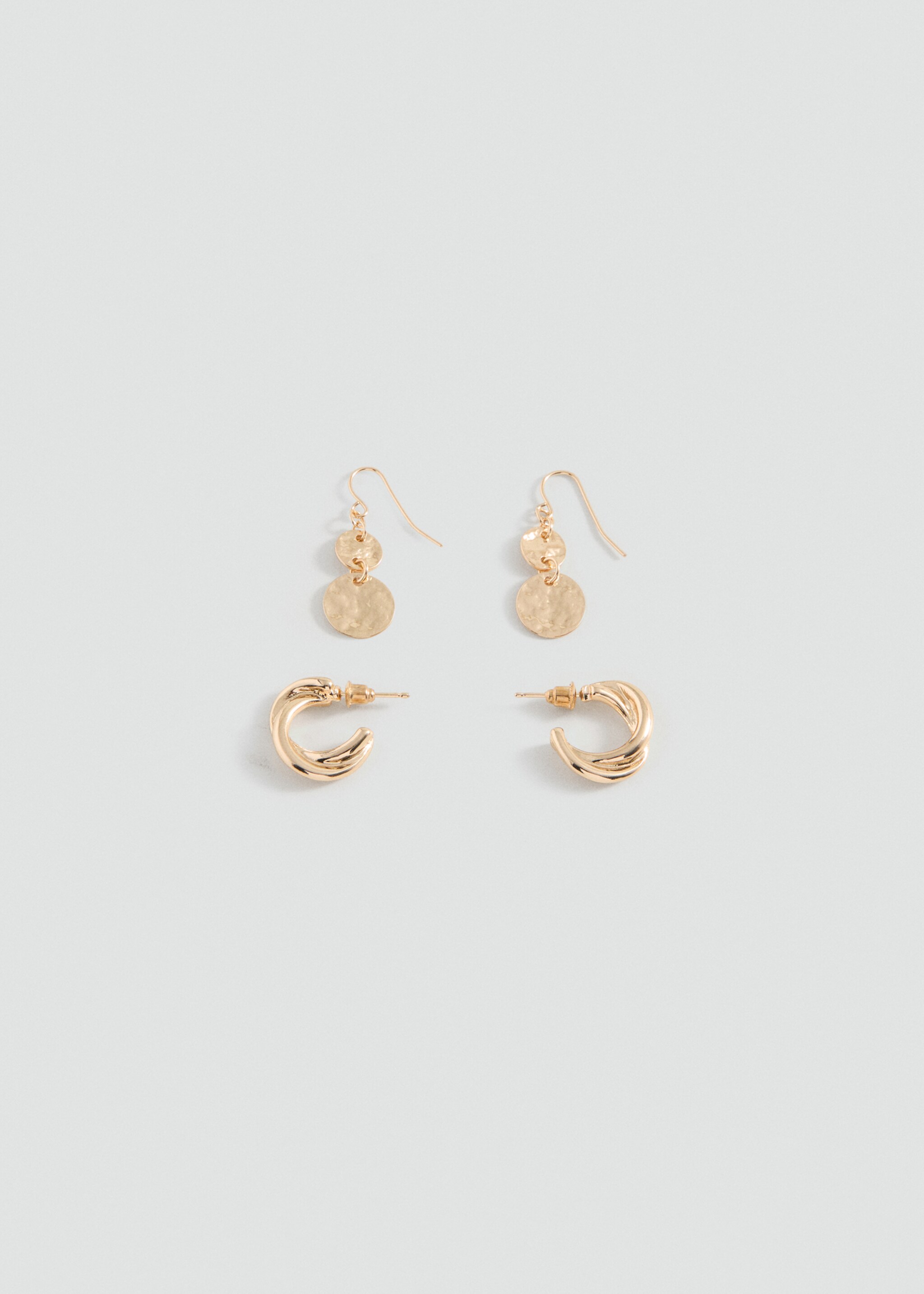 Pack de 2 brincos combinados - Artigo sem modelo, Ouro. Ref: 27015177-00.