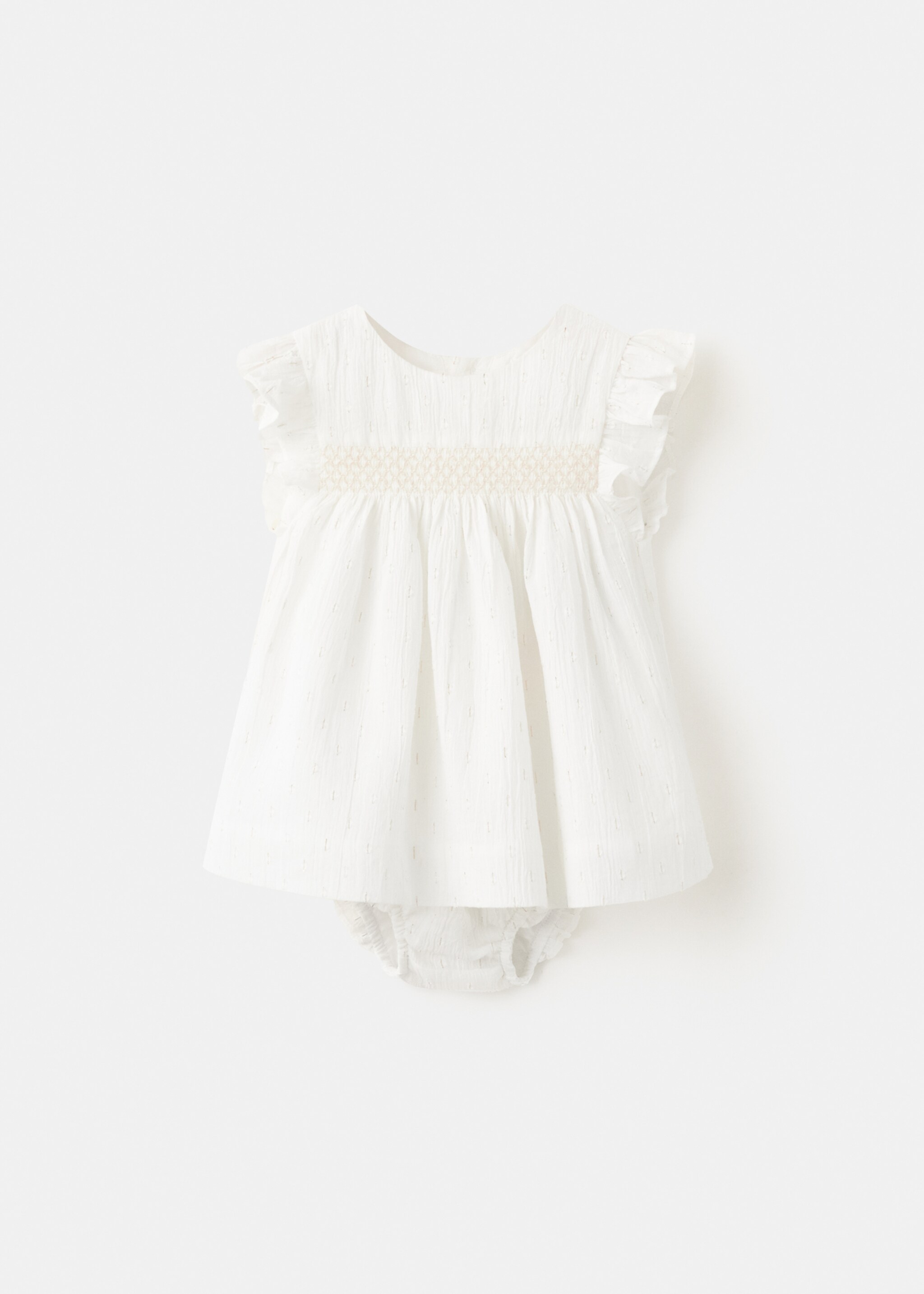 Dress and frog with embroidered details - Article without model, Off White. Ref: 27015816-00.