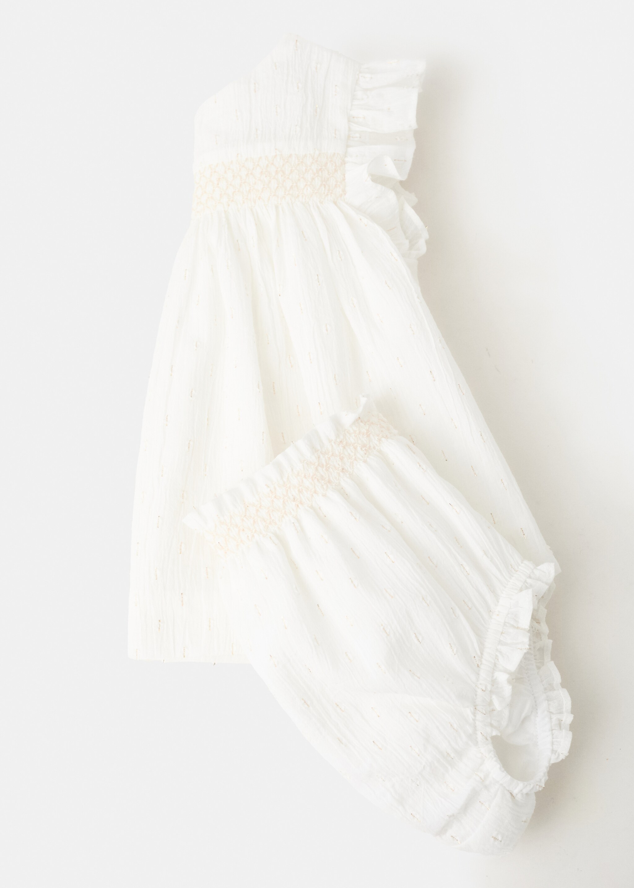 Dress and frog with embroidered details - Details of the article 8, Off White. Ref: 27015816-00.