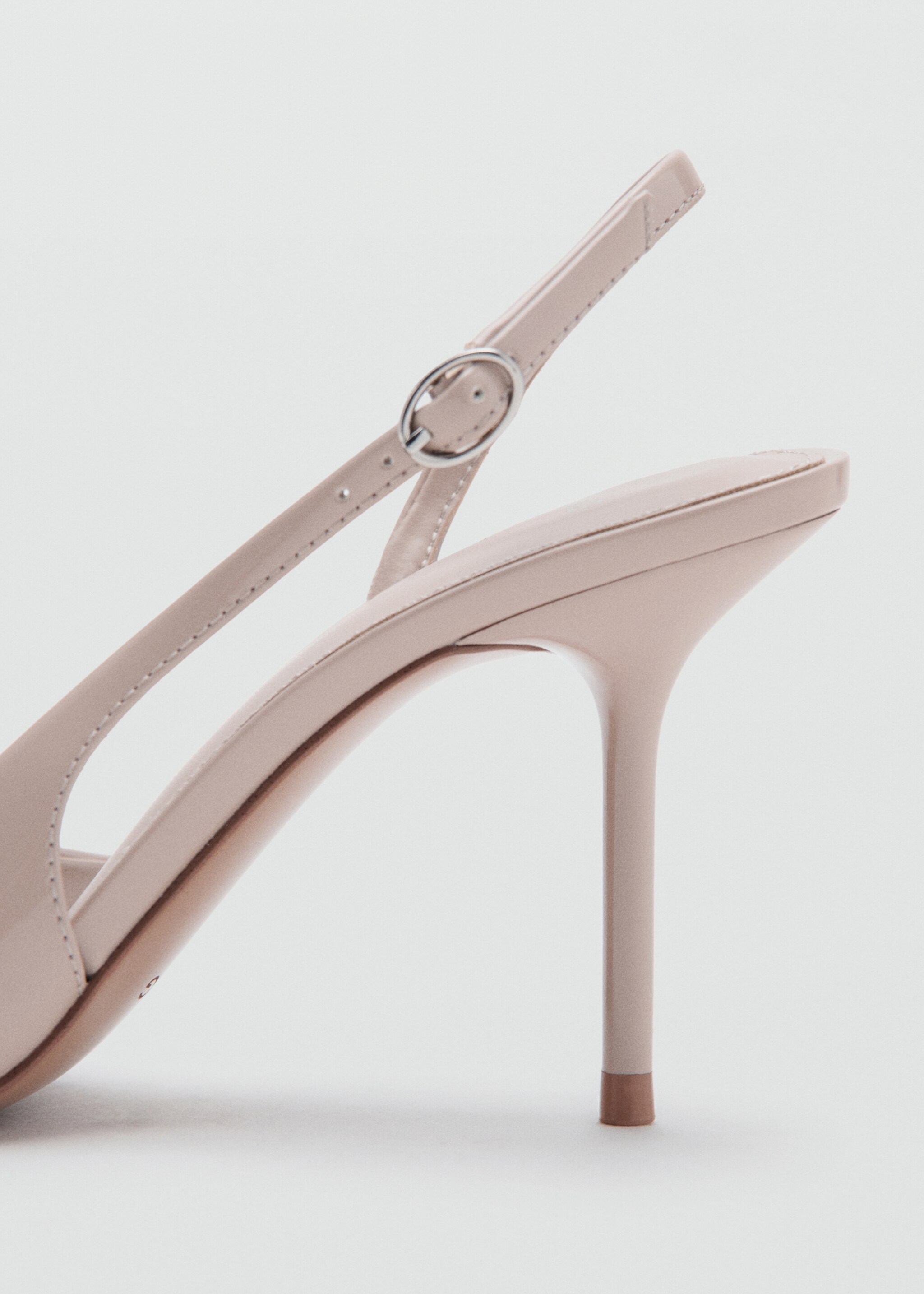 High-heeled shoes with pointed toe and bow - Details of the article 1, Nude. Ref: 27015819-00.