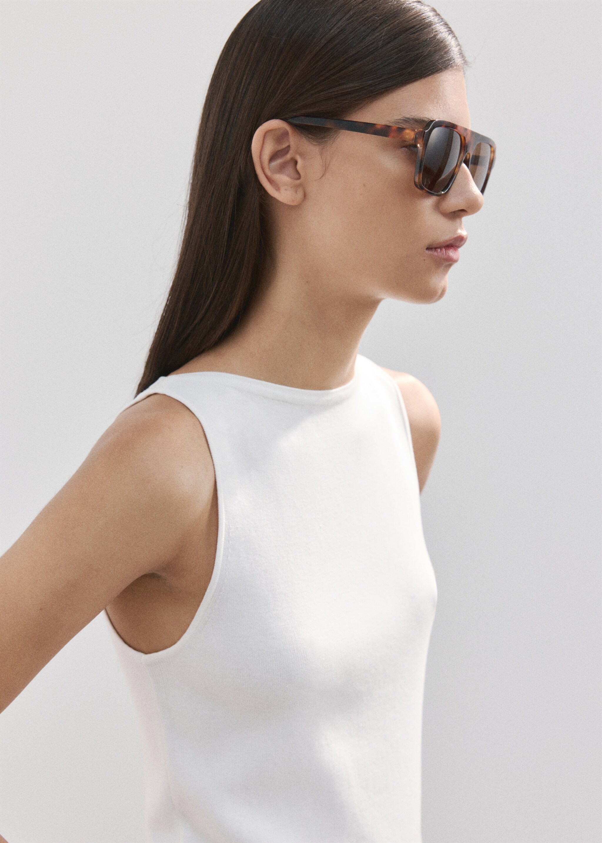 بلوزة شفافة محبوكة - تفاصيل المنتج 1, بيج فاتح. Ref: 27015821-00.