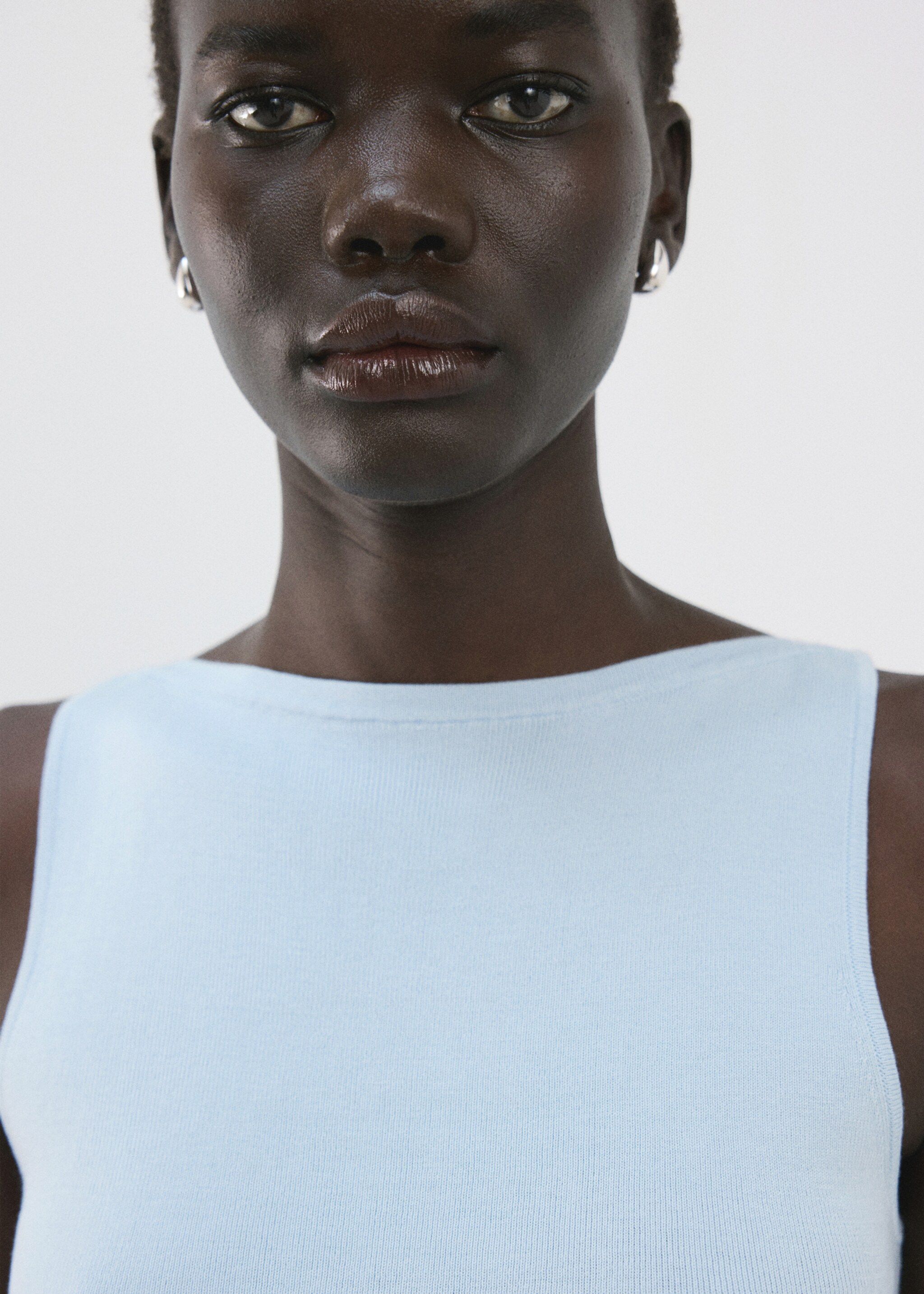 بلوزة شفافة محبوكة - تفاصيل المنتج 1, أزرق سماوي. Ref: 27015821-00.