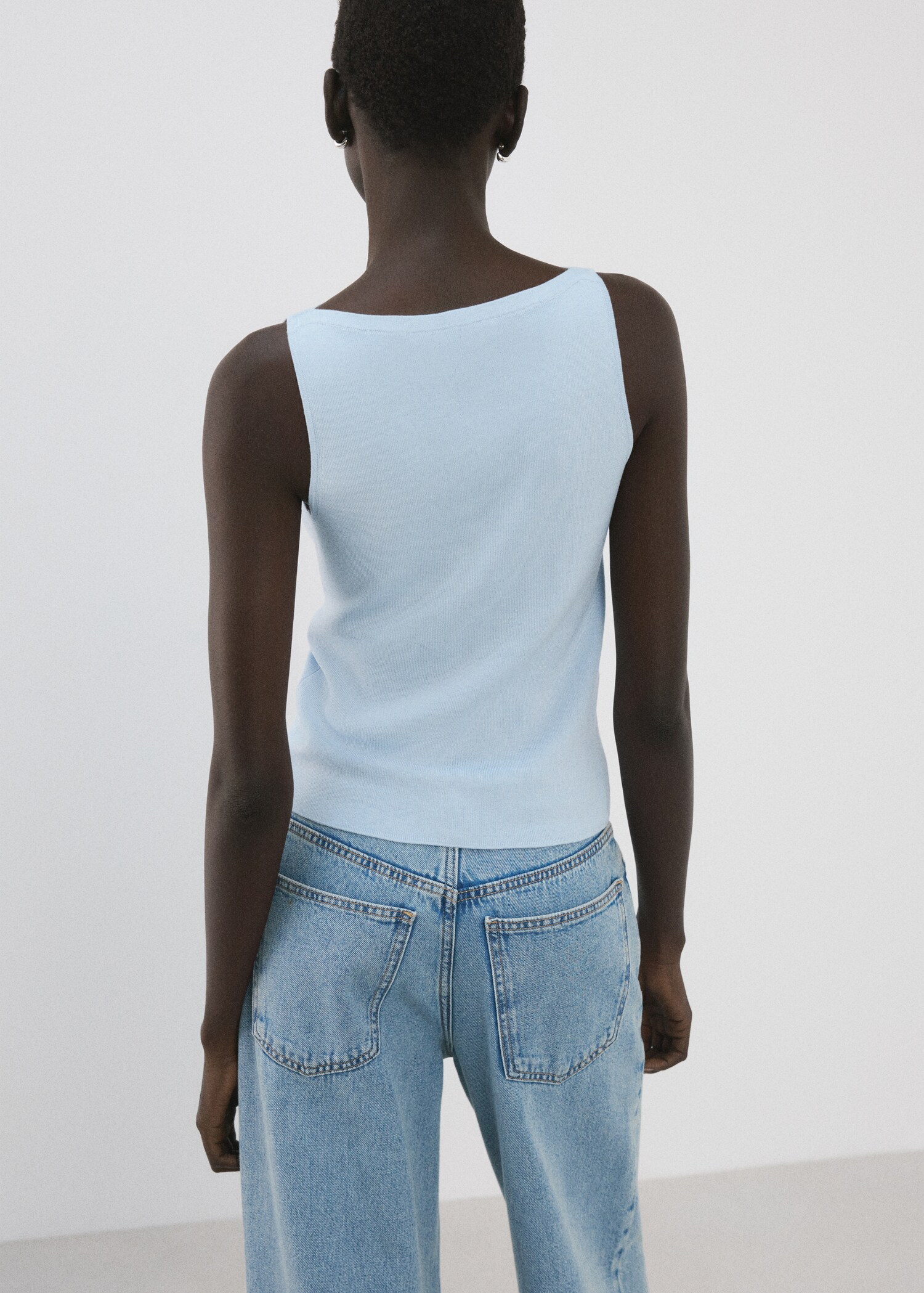 بلوزة شفافة محبوكة - الجهة الخلفية للمنتج