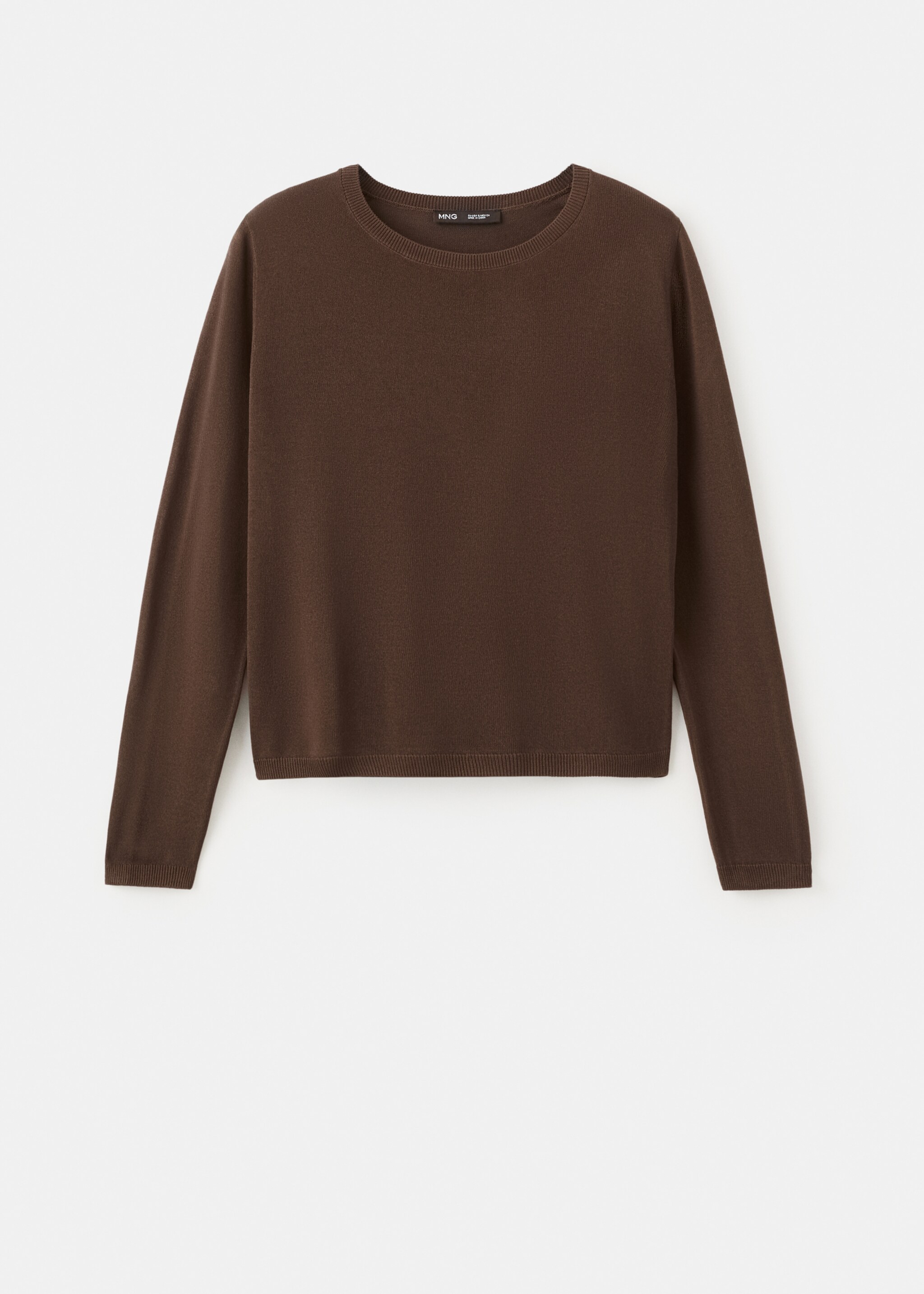 Long-sleeve knitted sweater - Article without model, Chocolate. Ref: 27015822-00.