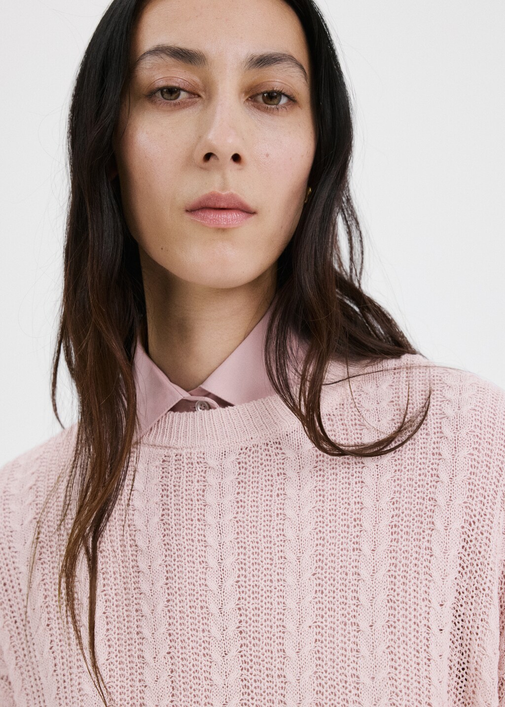 Knit sweater with lace pattern - image 4