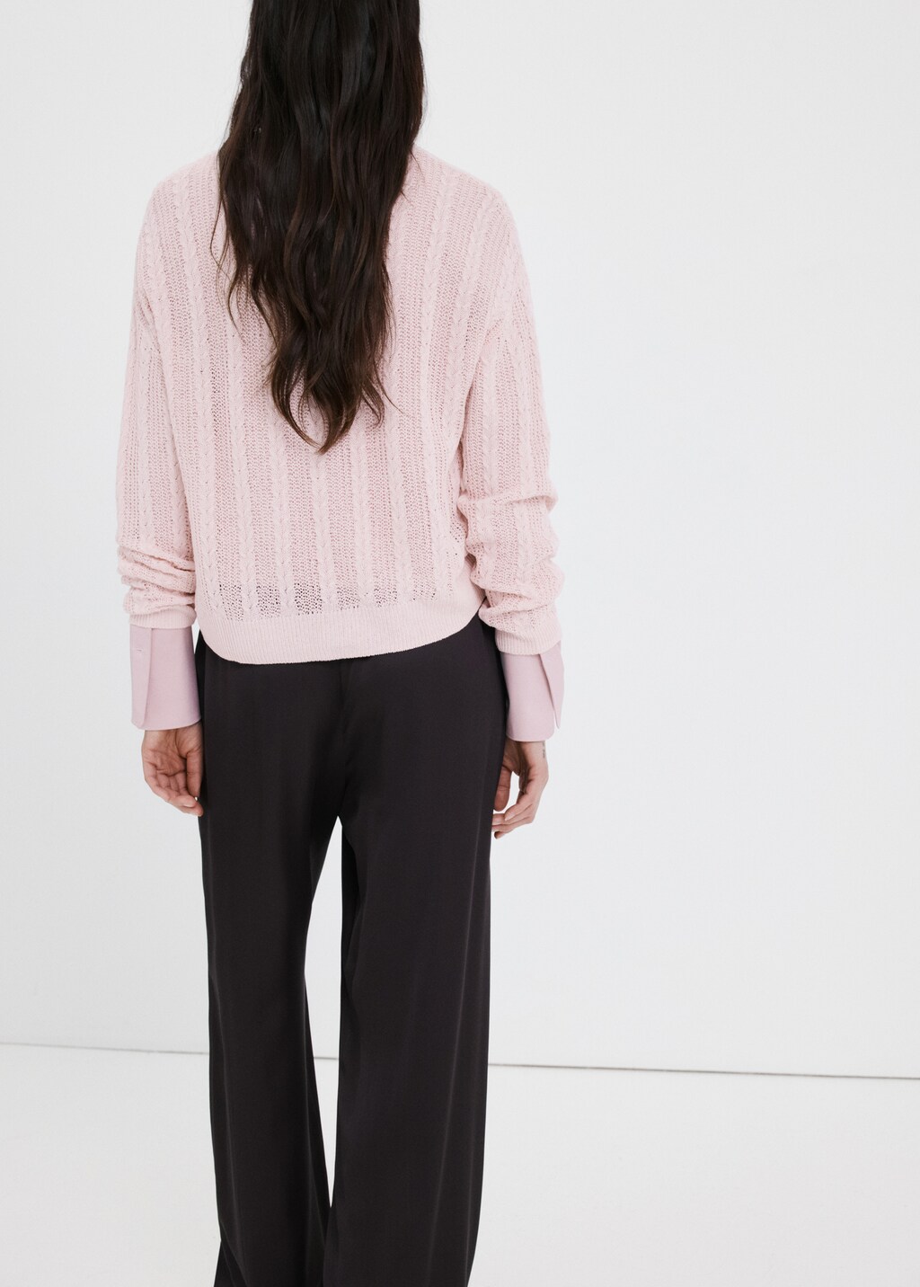 Knit sweater with lace pattern - image 3