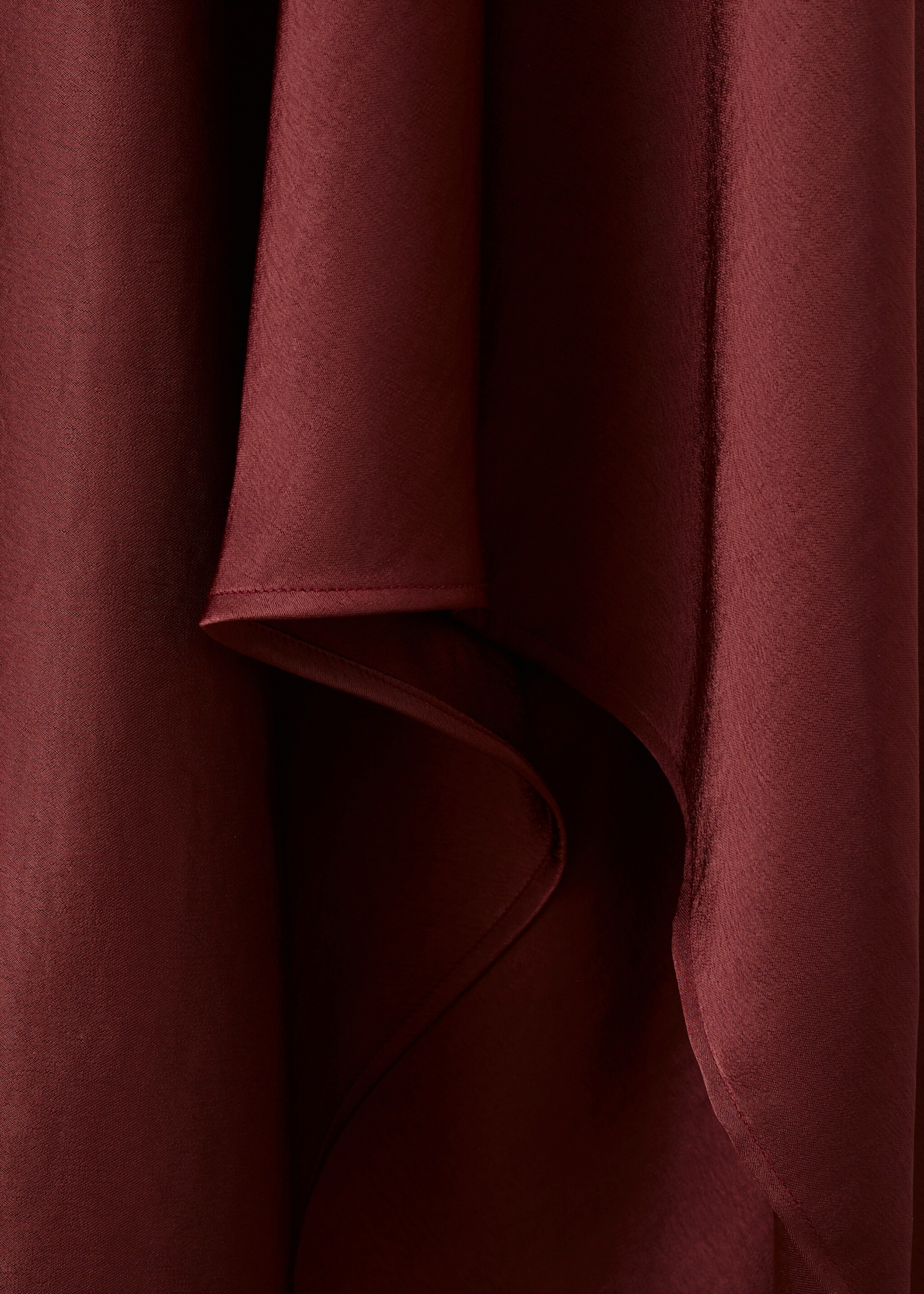 Asymmetrical flared dress - Details of the article 8, Burgundy. Ref: 27015828-00.