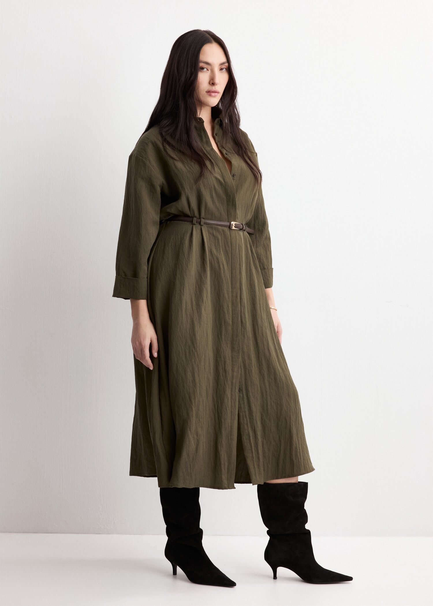 Lyocell shirt dress - Details of the article 3