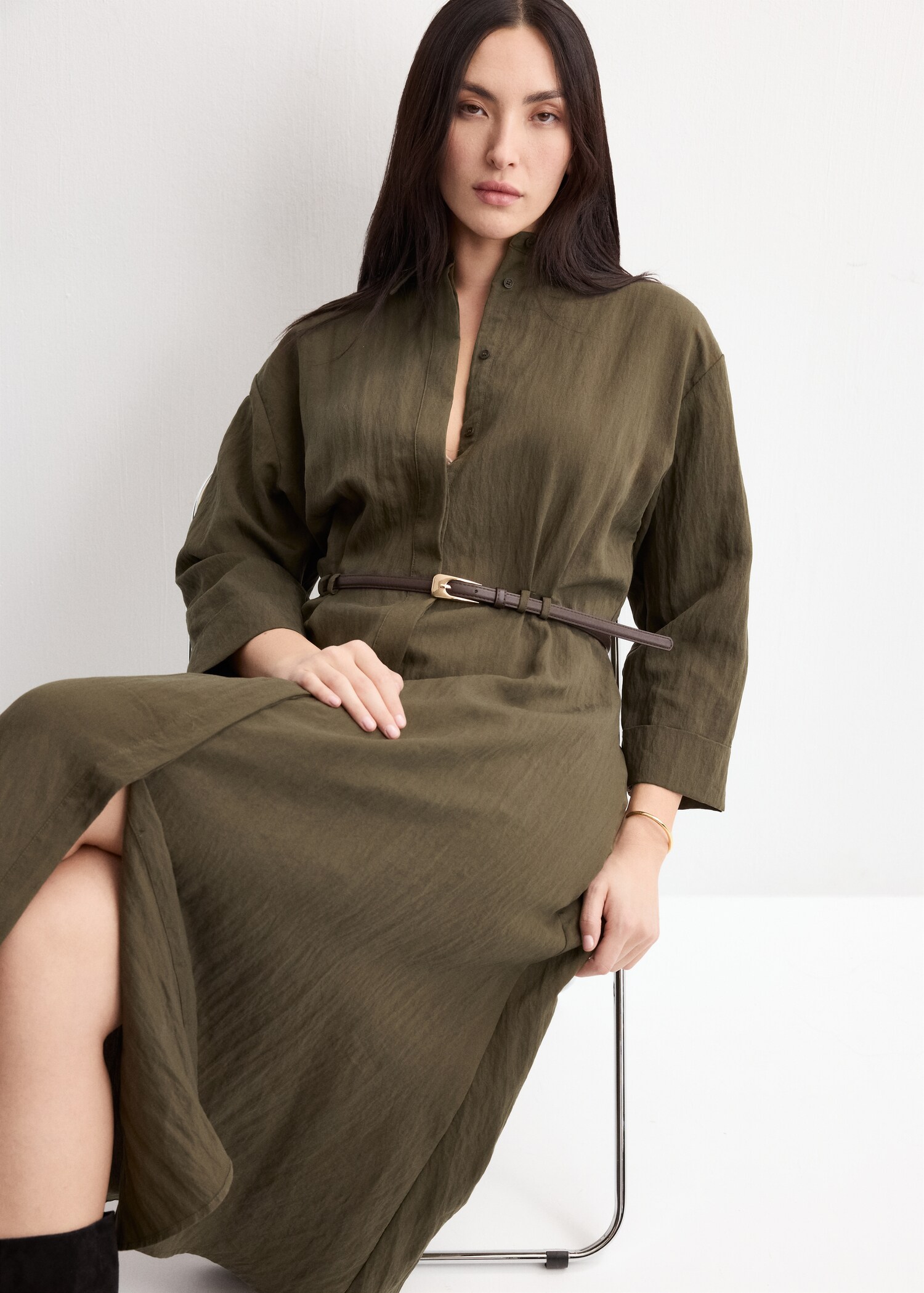 Lyocell shirt dress - Details of the article 5