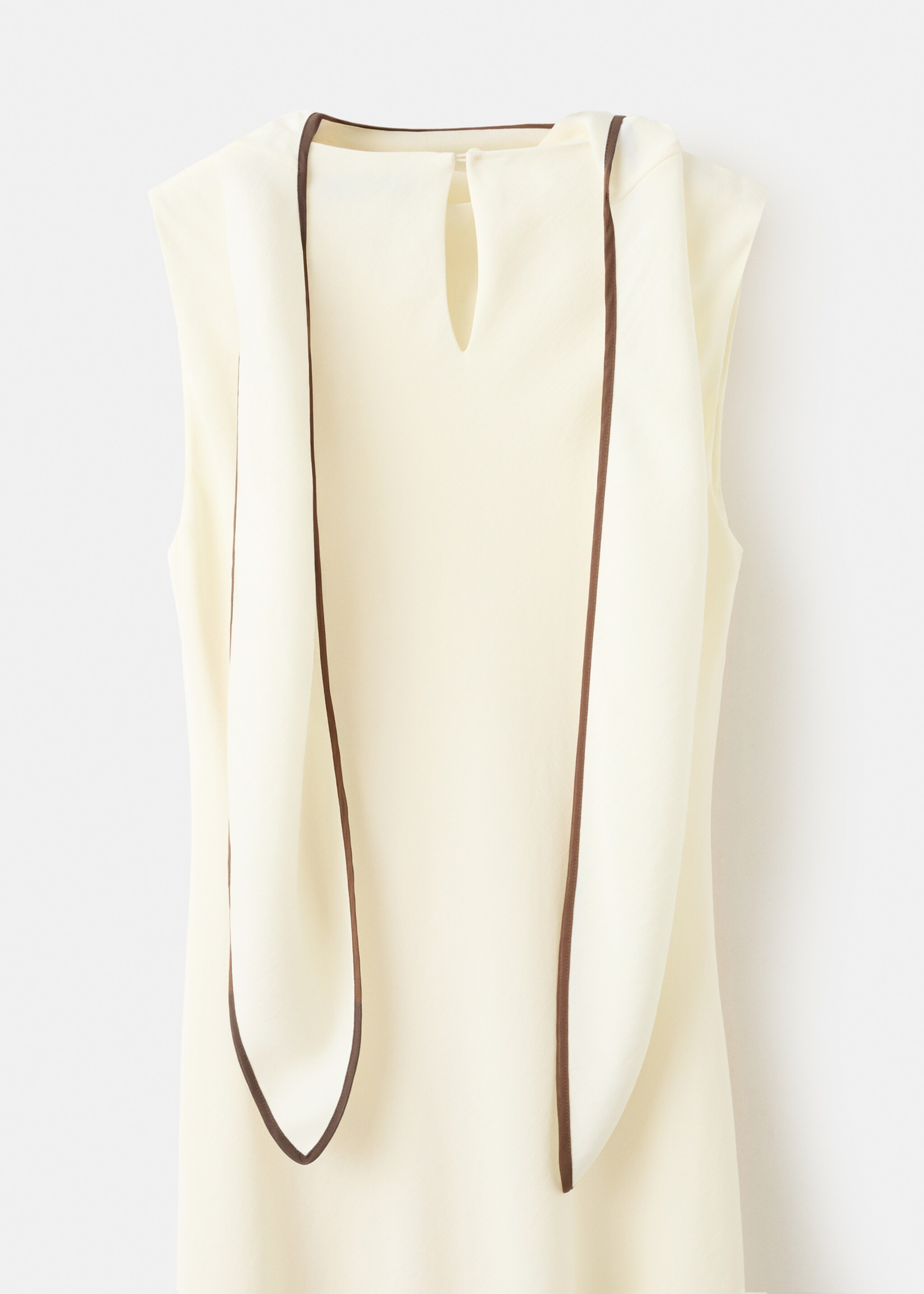 Scarf detail dress - Details of the article 0, Vanilla. Ref: 27015830-00.