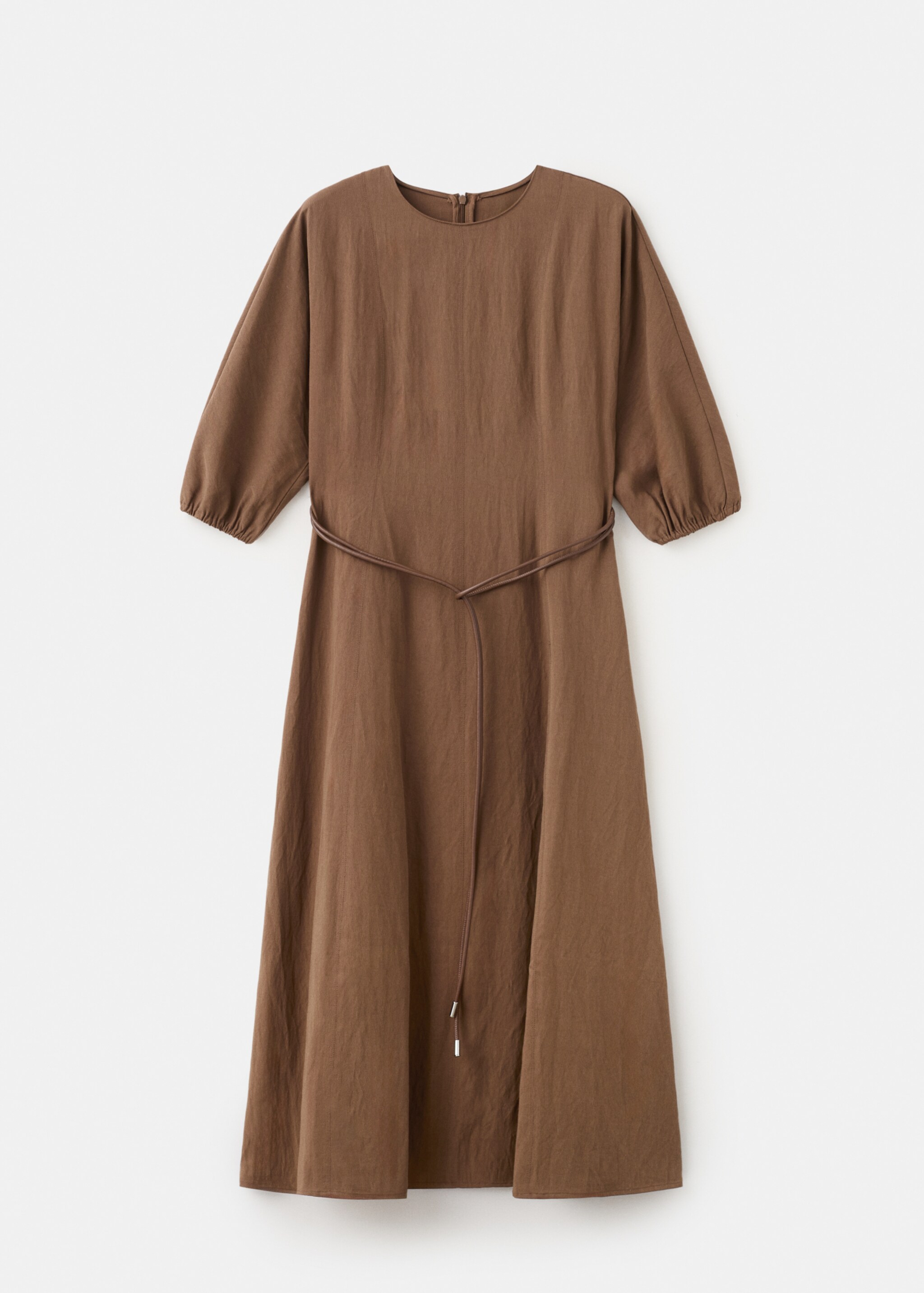 Lyocell dress with belt - Article without model, Brown. Ref: 27015831-00.