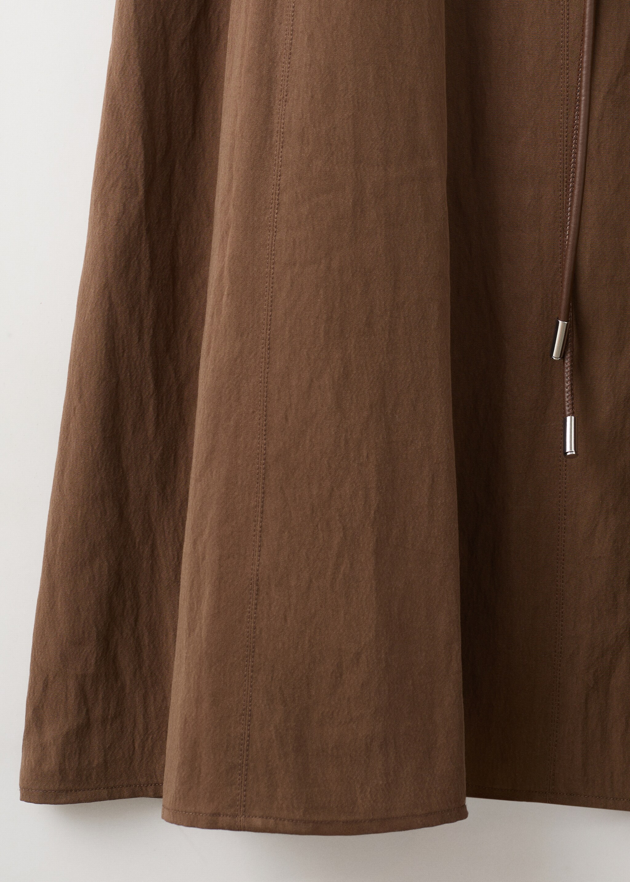 Lyocell dress with belt - Details of the article 0, Brown. Ref: 27015831-00.