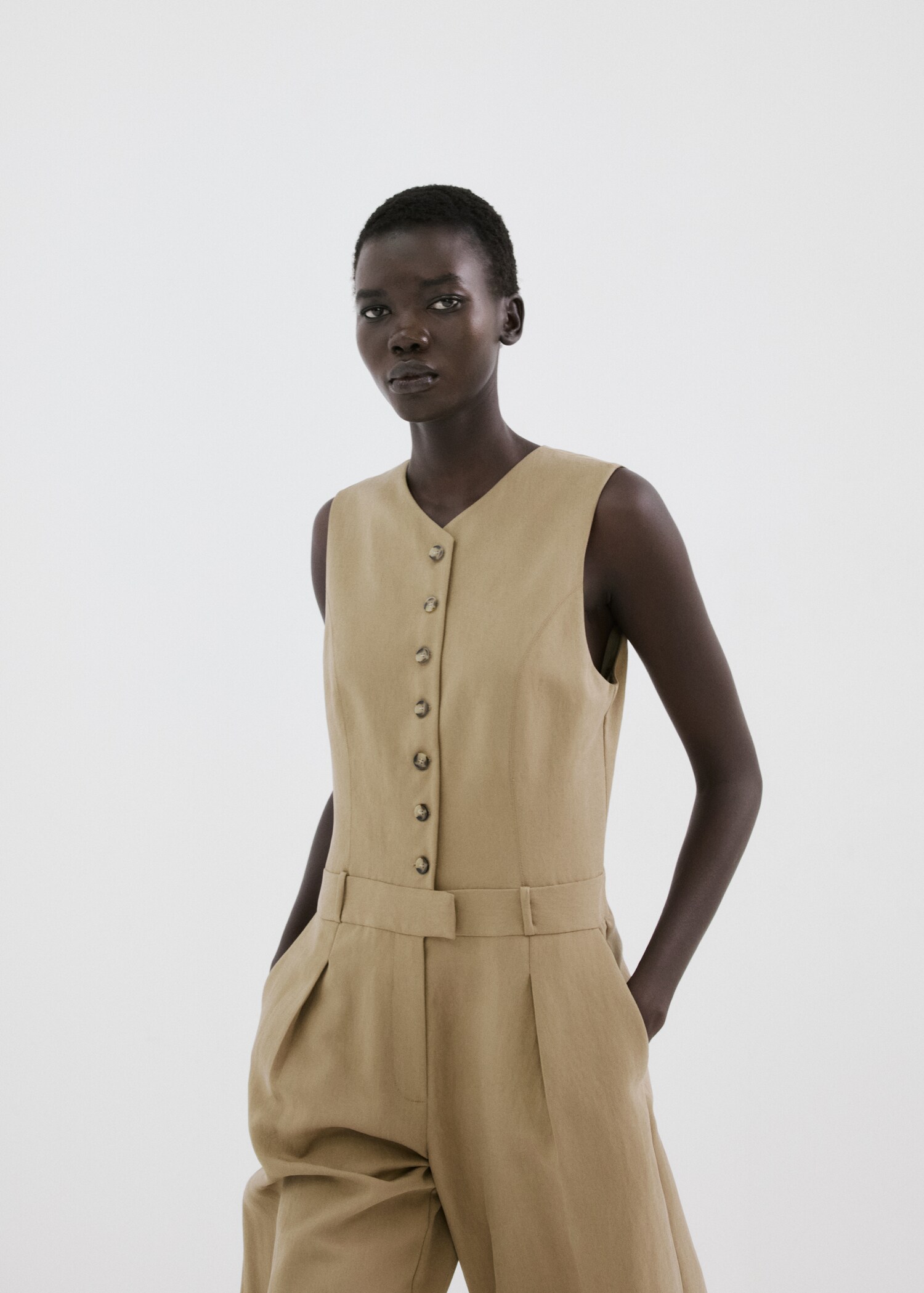 Lyocell combined jumpsuit - Medium plane