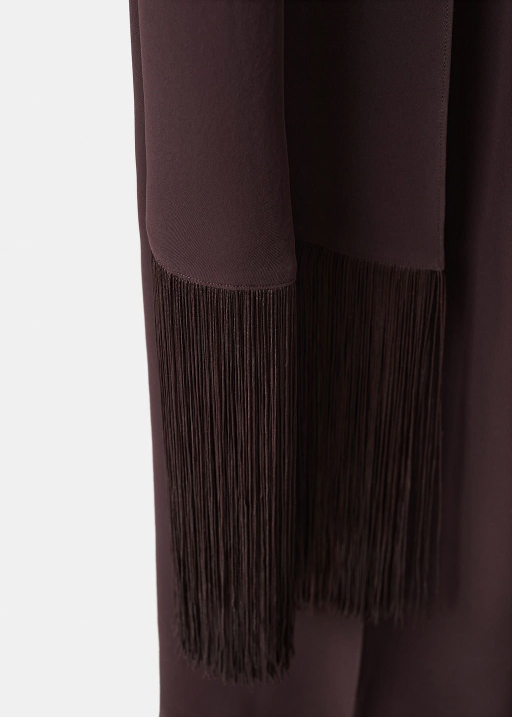 Asymmetrical jumpsuit with fringed scarf - image 4