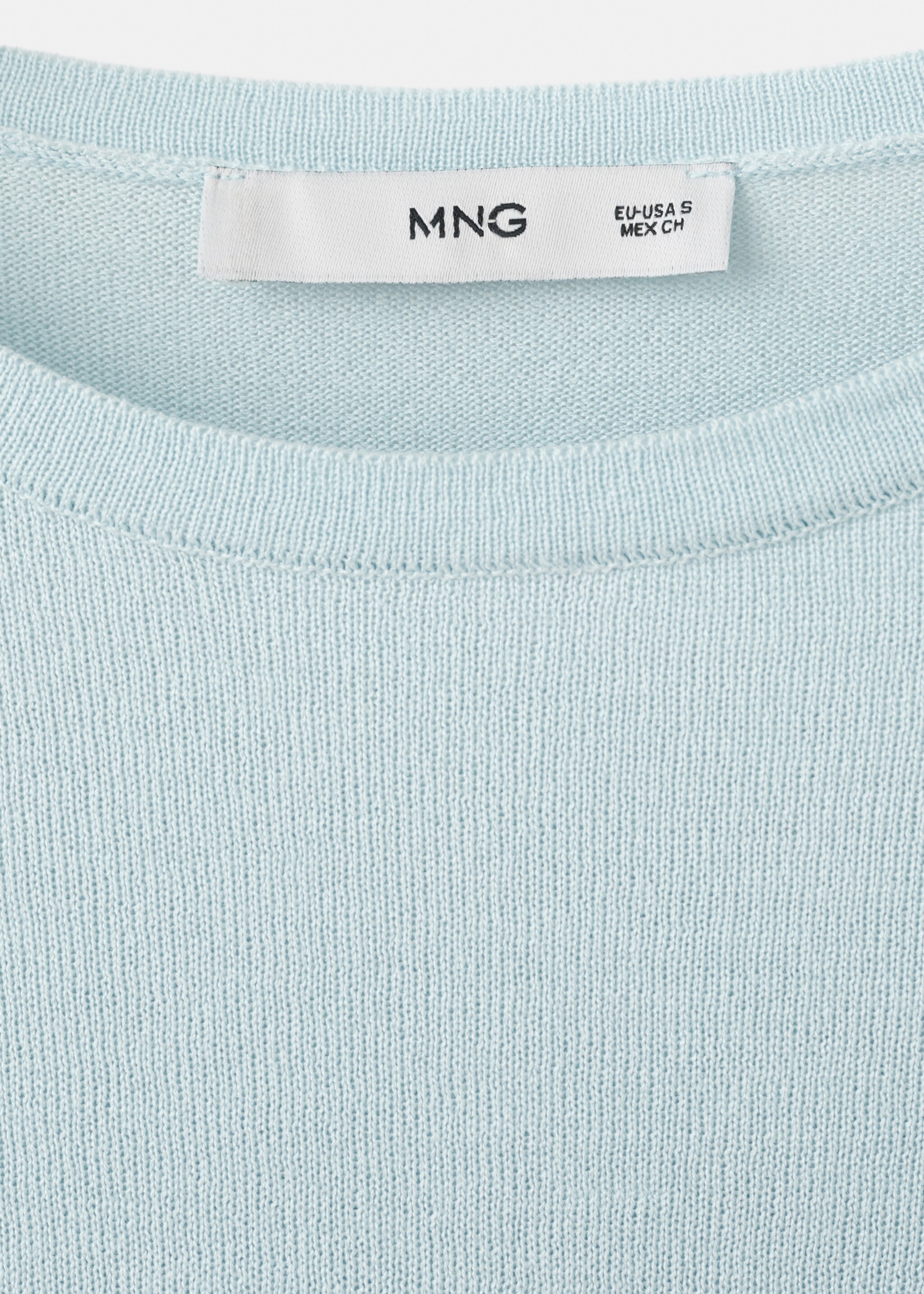 Bow knit sweater - Details of the article 8, Sky Blue. Ref: 27015842-00.